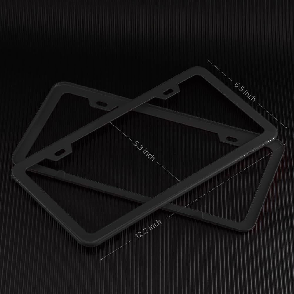 Marco de Placa de Licencia Deselen Acero Inoxidable Negro Mate 2 Pzs