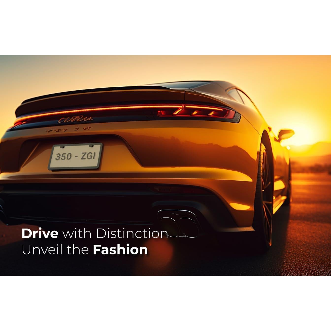 Marco de Placa de Licencia Deselen Acero Inoxidable Negro Mate 2 Pzs