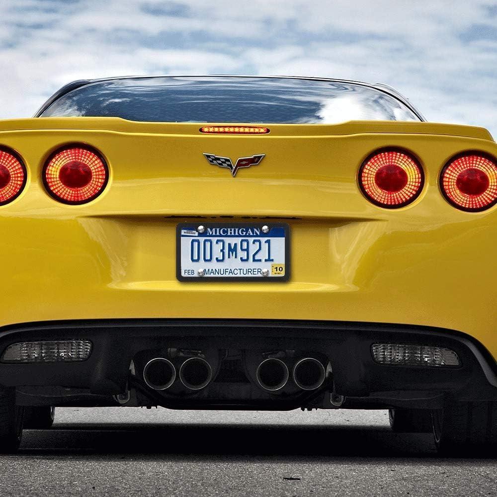 Marco de Placa de Licencia Deselen Acero Inoxidable Negro Mate 2 Pzs