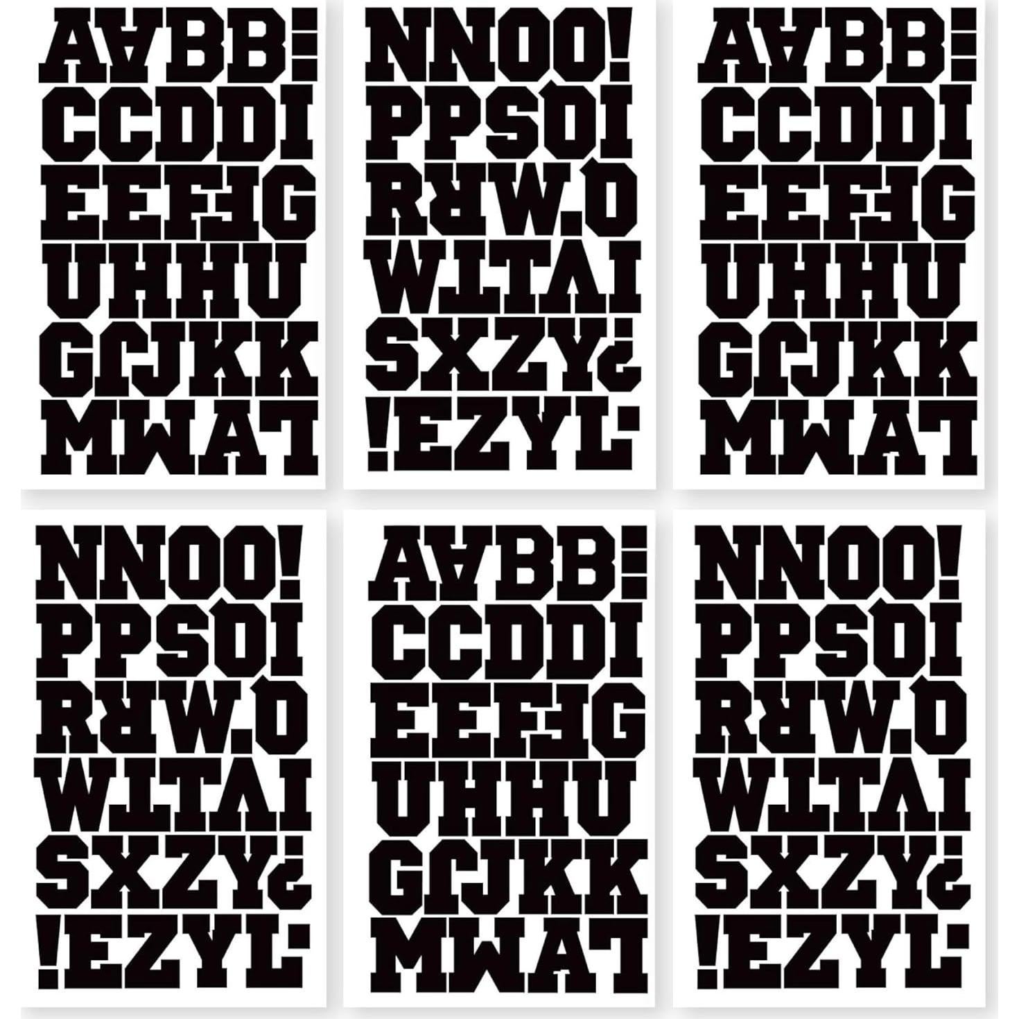 Letras de Flock para T-Shirt S.E.I 3.81 cm Negro 177 Piezas