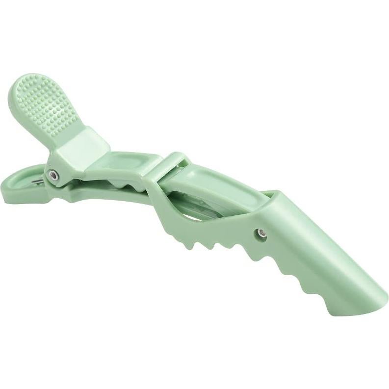 10 Clips de Cocodrilo Liasun Verde Aguacate para Peluqueros