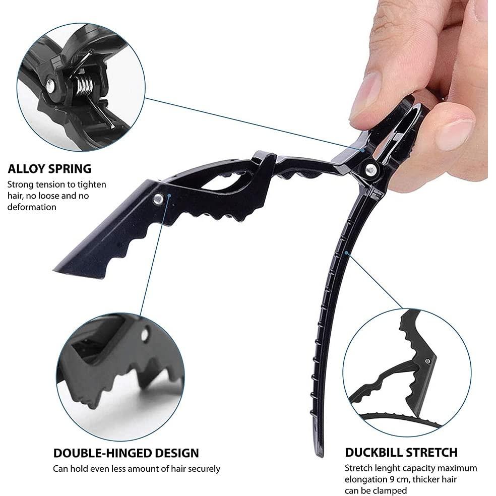 10 Clips de Cocodrilo Liasun Verde Aguacate para Peluqueros