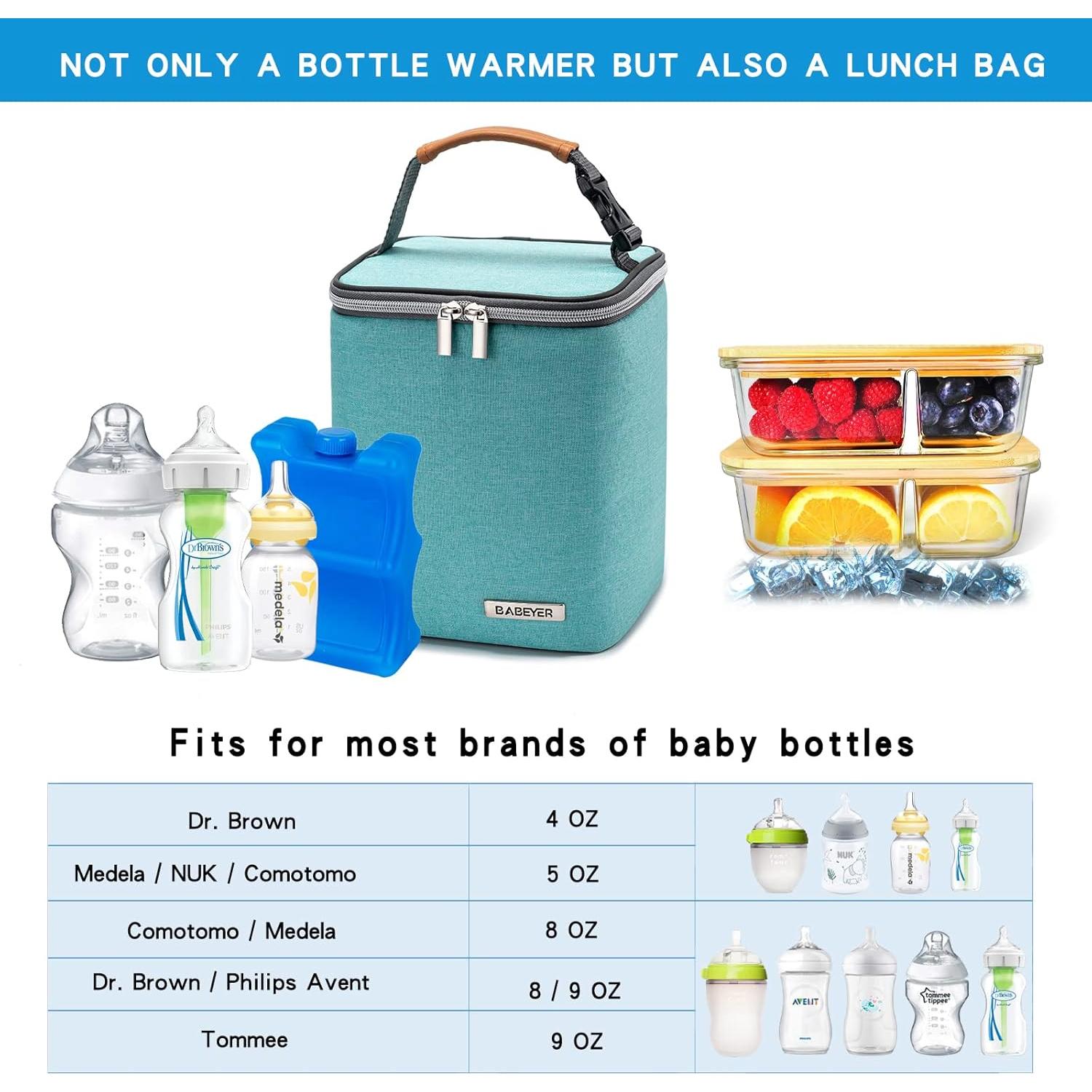 Bolsa Enfriadora BABEYER Aqua para 4 Biberones 266 ml