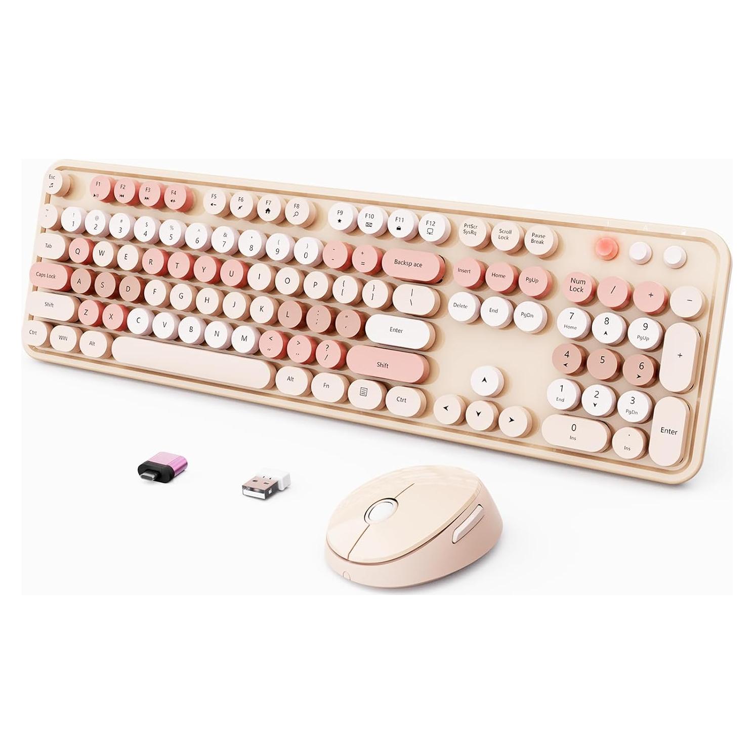 Combo Teclado y Ratón Inalámbrico SkyGive S100 Ergonómico Chocolate