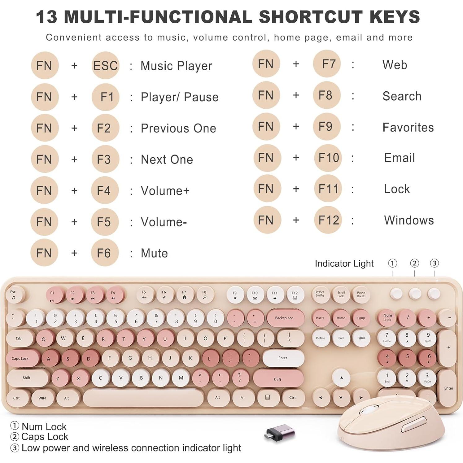 Combo Teclado y Ratón Inalámbrico SkyGive S100 Ergonómico Chocolate