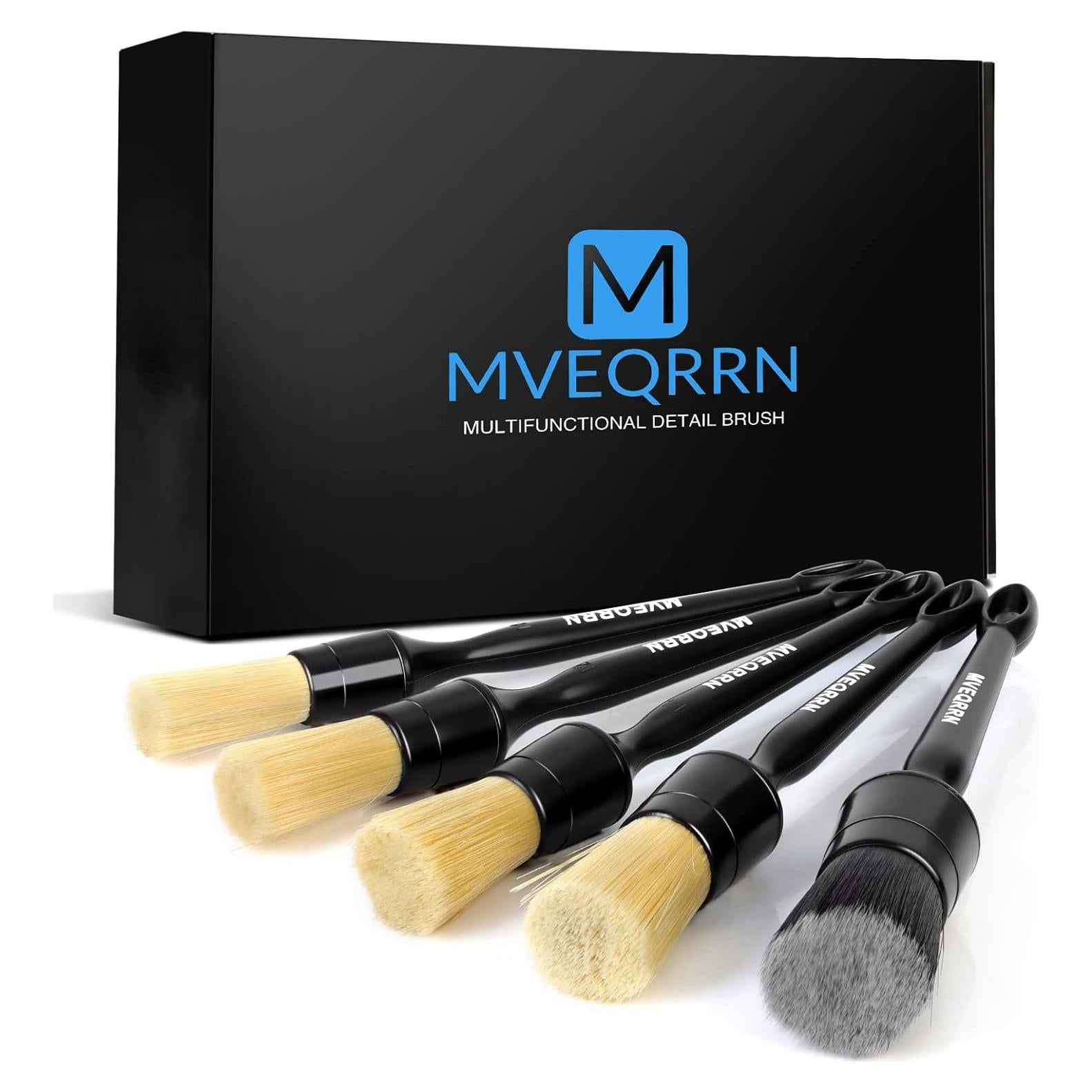 Juego de Cepillos de Detalle MVEQRRN 5 Pcs Pelo de Jabalí Suave