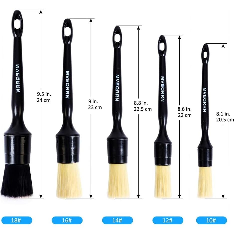 Juego de Cepillos de Detalle MVEQRRN 5 Pcs Pelo de Jabalí Suave