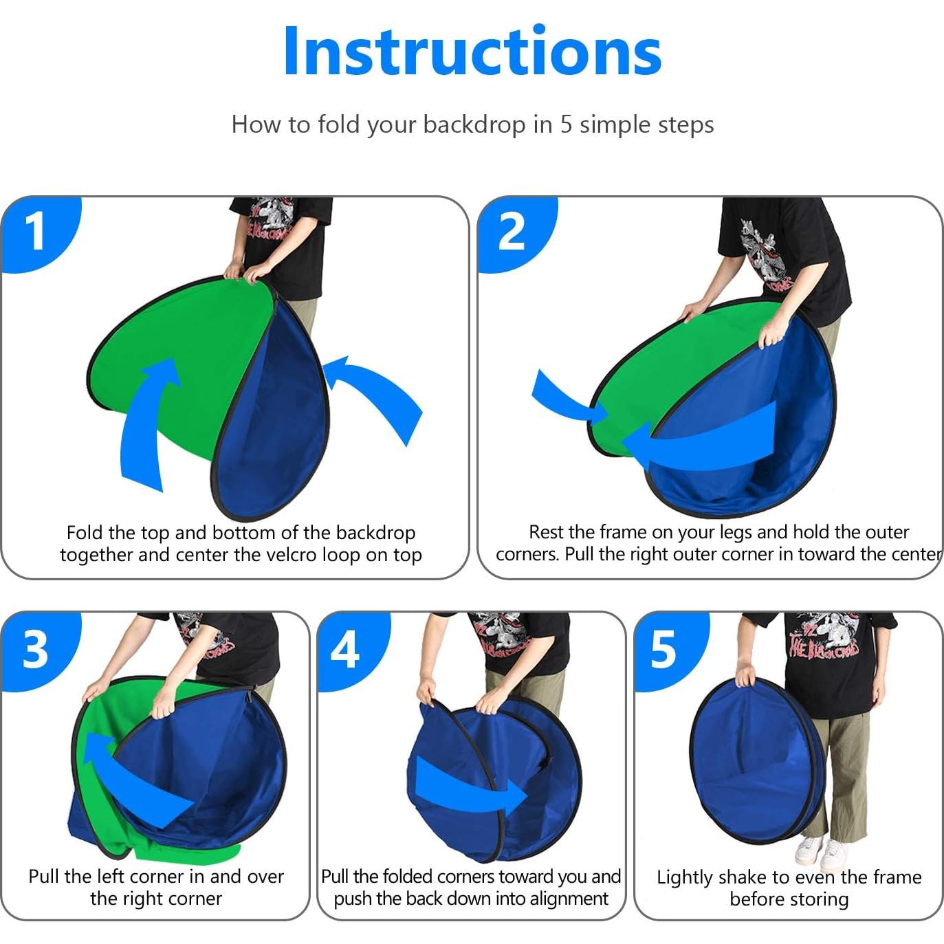 Fondo Colapsable Neewer Verde y Azul 1.5x2m para Fotografía