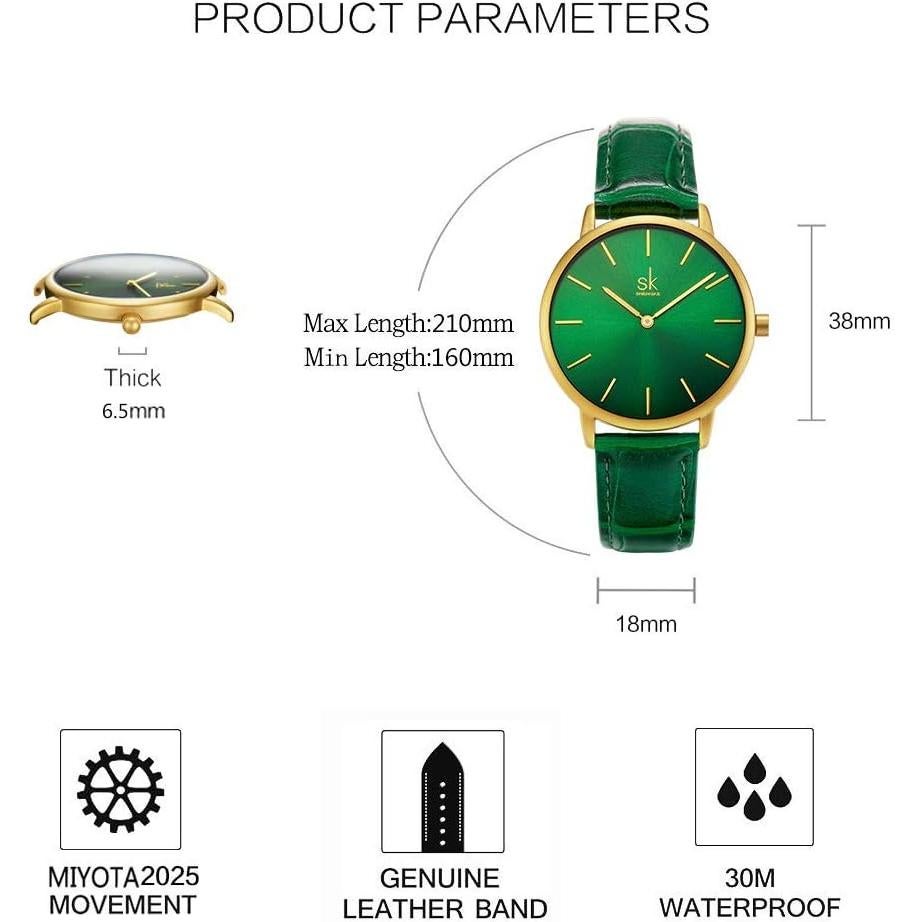 Reloj de Mujer Guangdong K0039L Cuero 36mm Elegante Negro