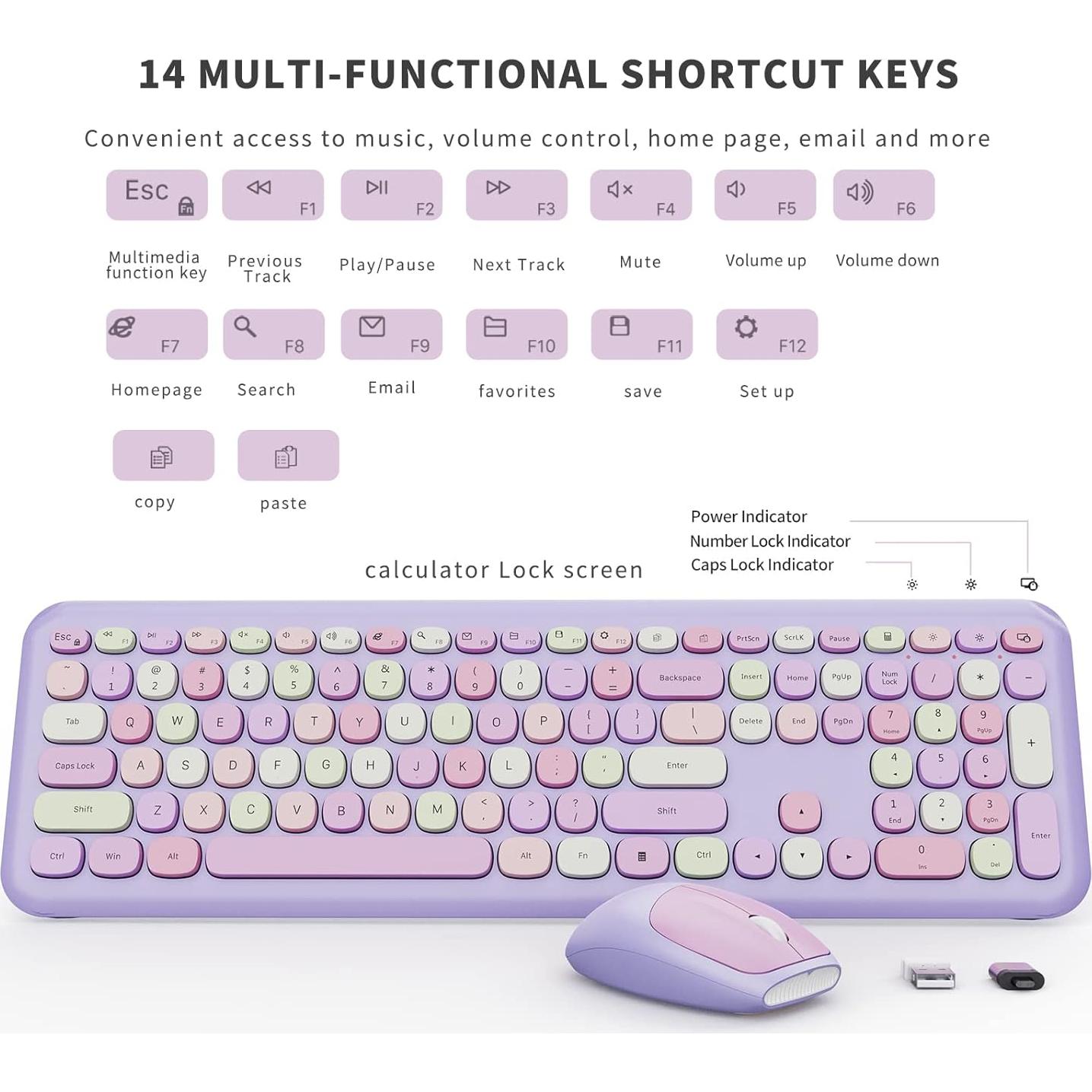 Combo Teclado y Ratón Inalámbrico SkyGive Colorido