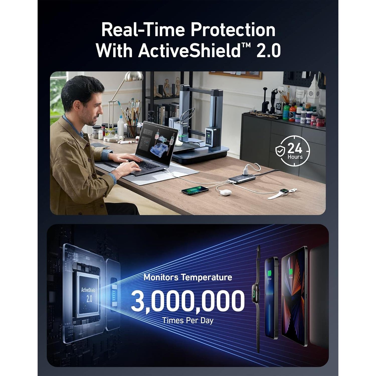 Estación de Carga Anker 727 GaNPrime 100W 6 Puertos USB