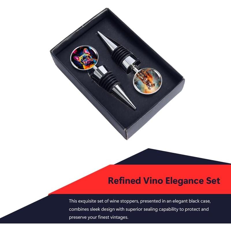 Juego de 2 Tapones de Vino Poseidon Protect Bulldog