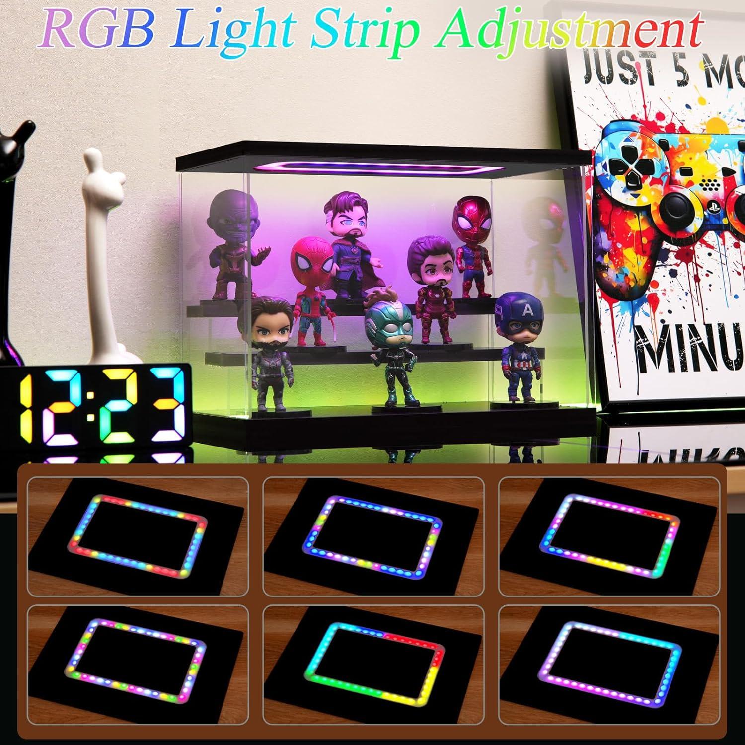 Caja de Exhibición Acrílica AZEYN 4 Niveles 32x24.5x27cm LED