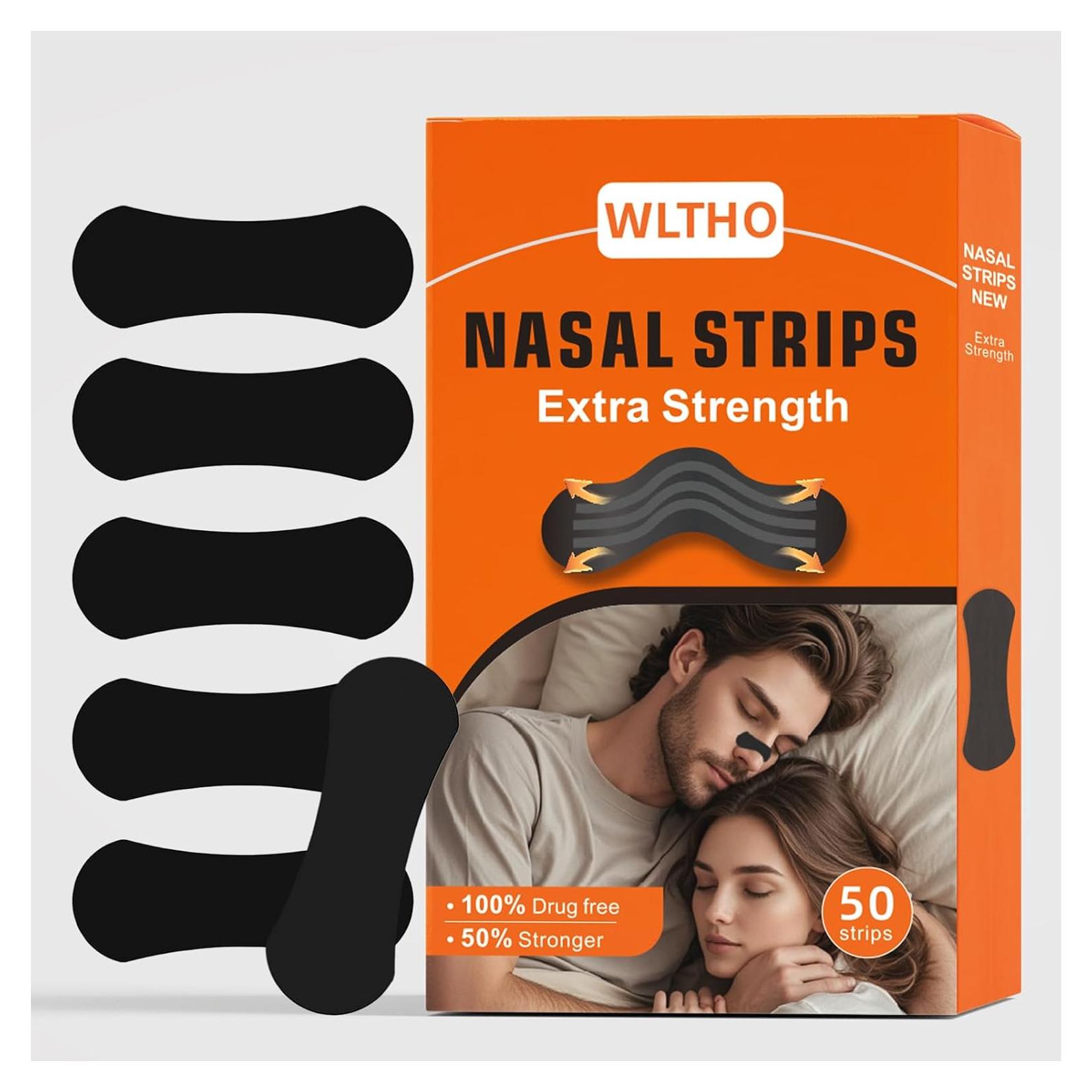 Tiras Nasales Atléticas WLTHO 50ct Fuerza Extra Sin Medicamentos
