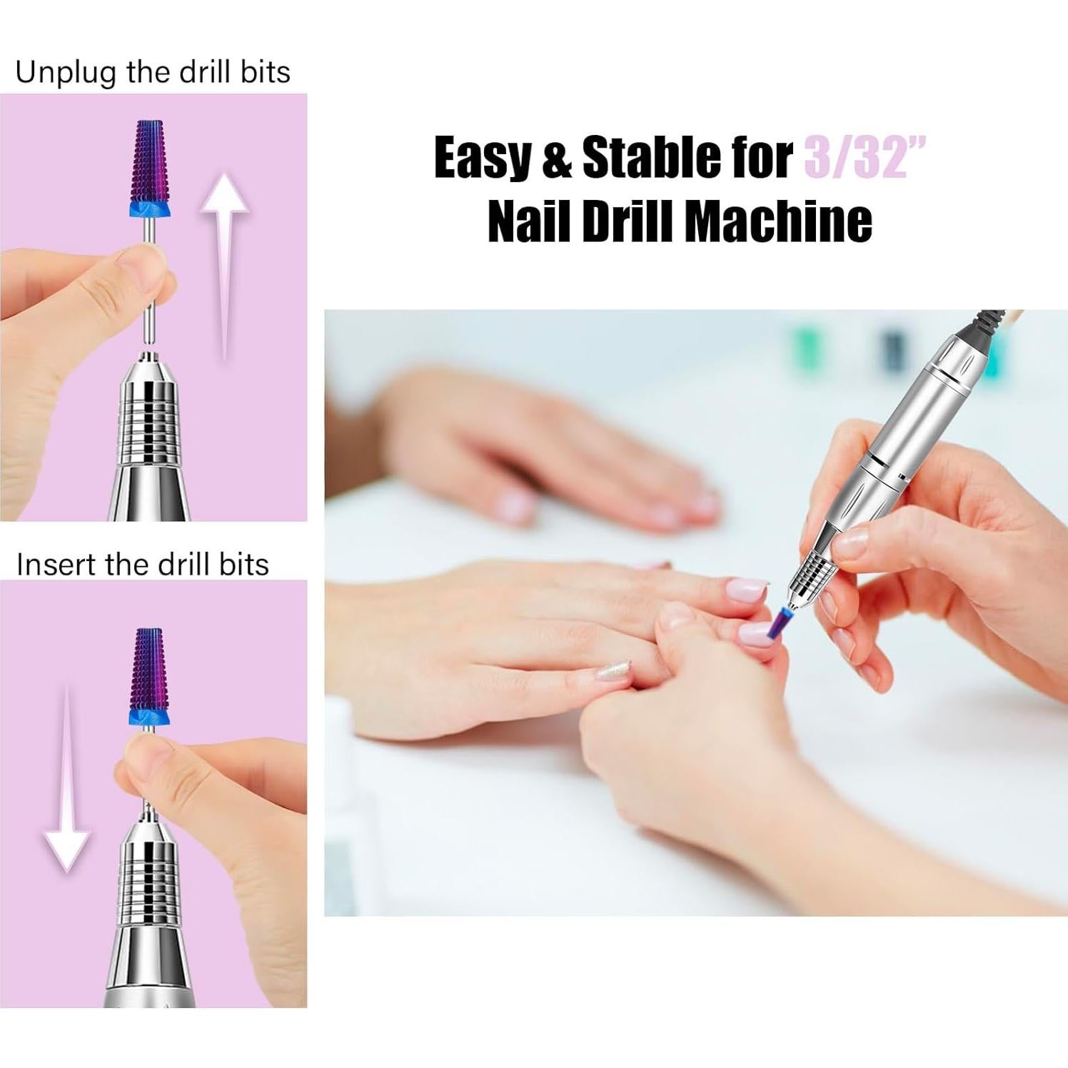 Broca de Taladro para Uñas 5 en 1 Depvko Carburo 2.35mm