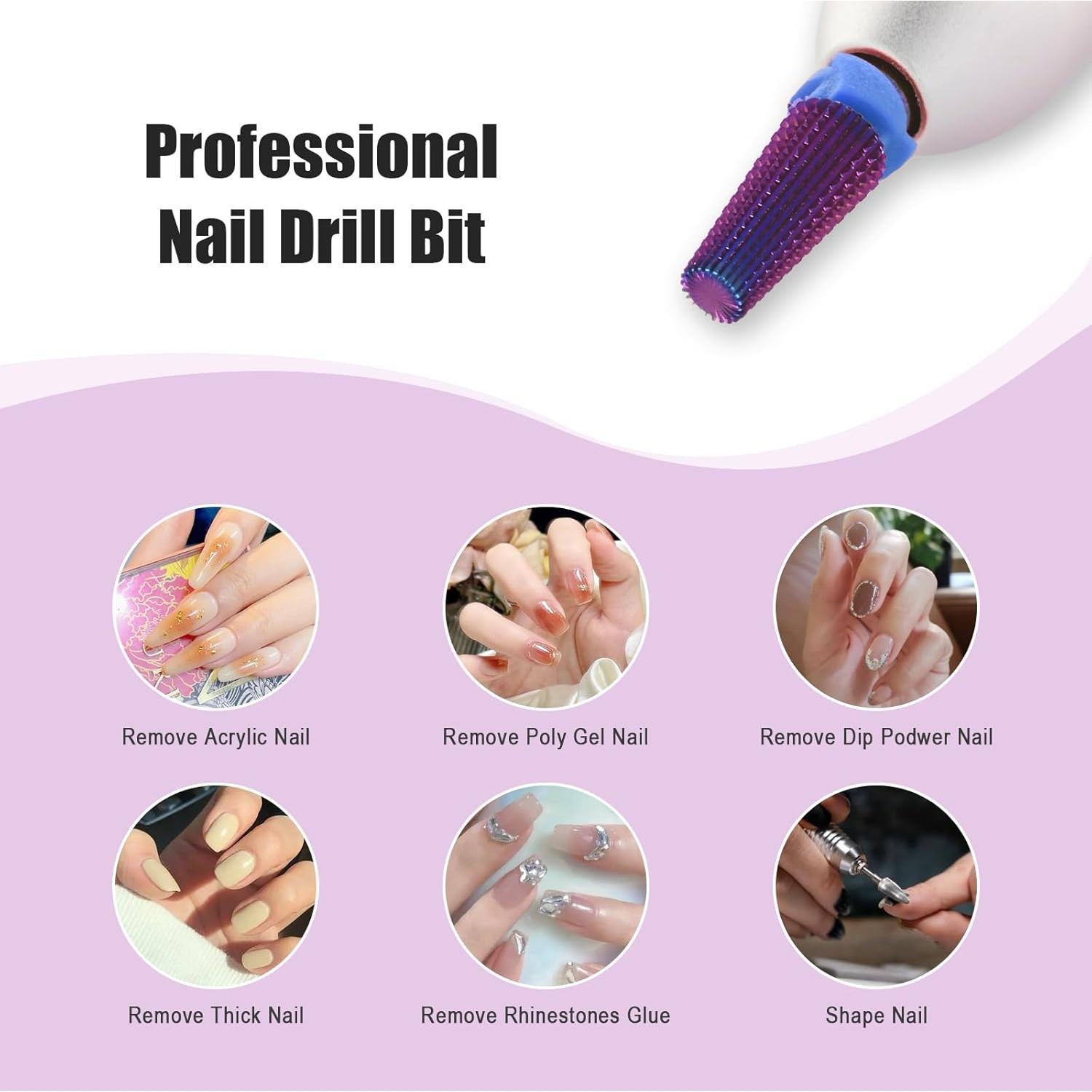 Broca de Taladro para Uñas 5 en 1 Depvko Carburo 2.35mm