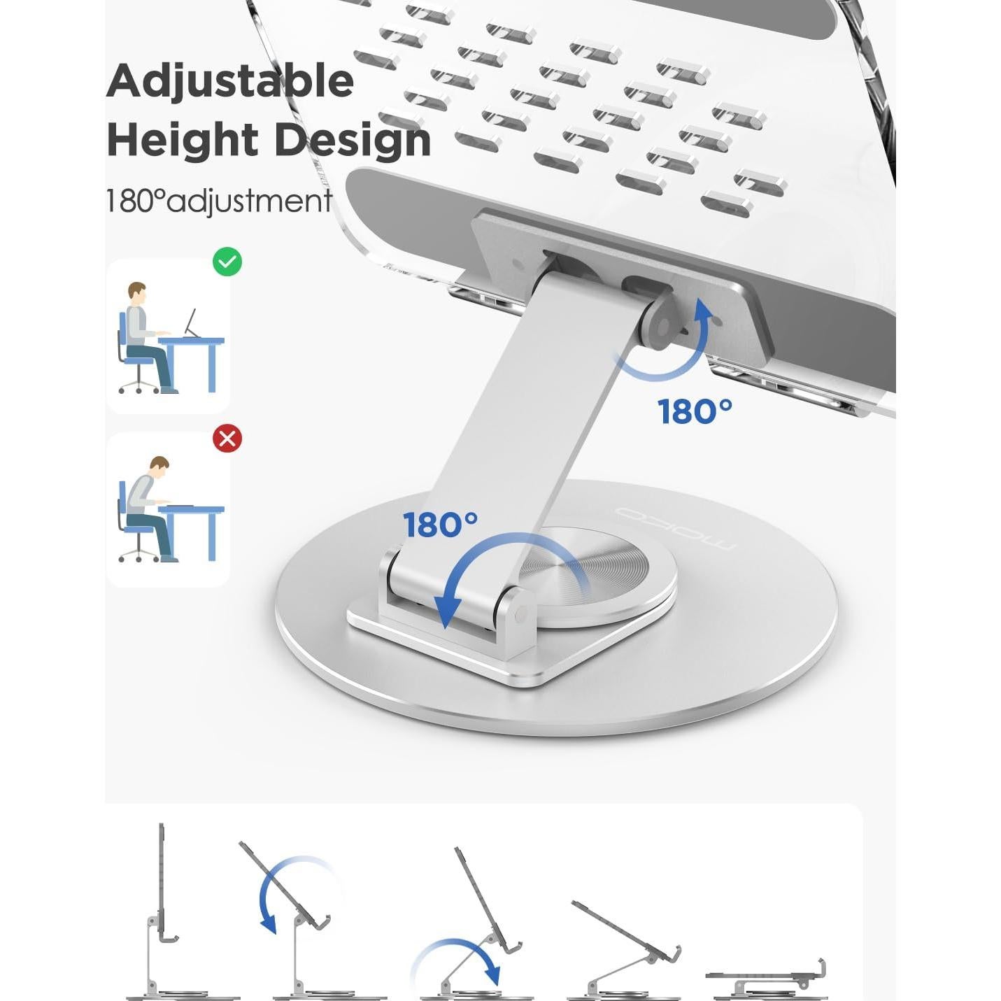 Soporte para Tableta MoKo Acrílico Ajustable 360° Plata