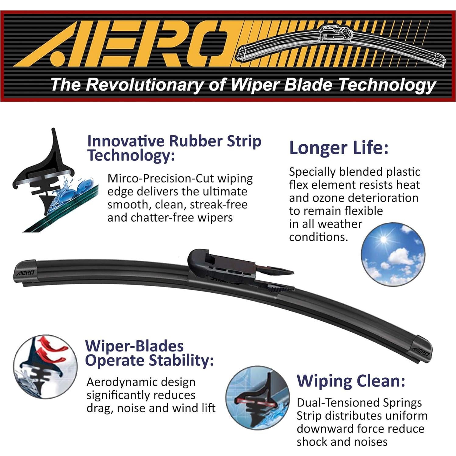 Limpiaparabrisas AERO Avenger 61cm+56cm Todo-Temporada para Land Rover LR2