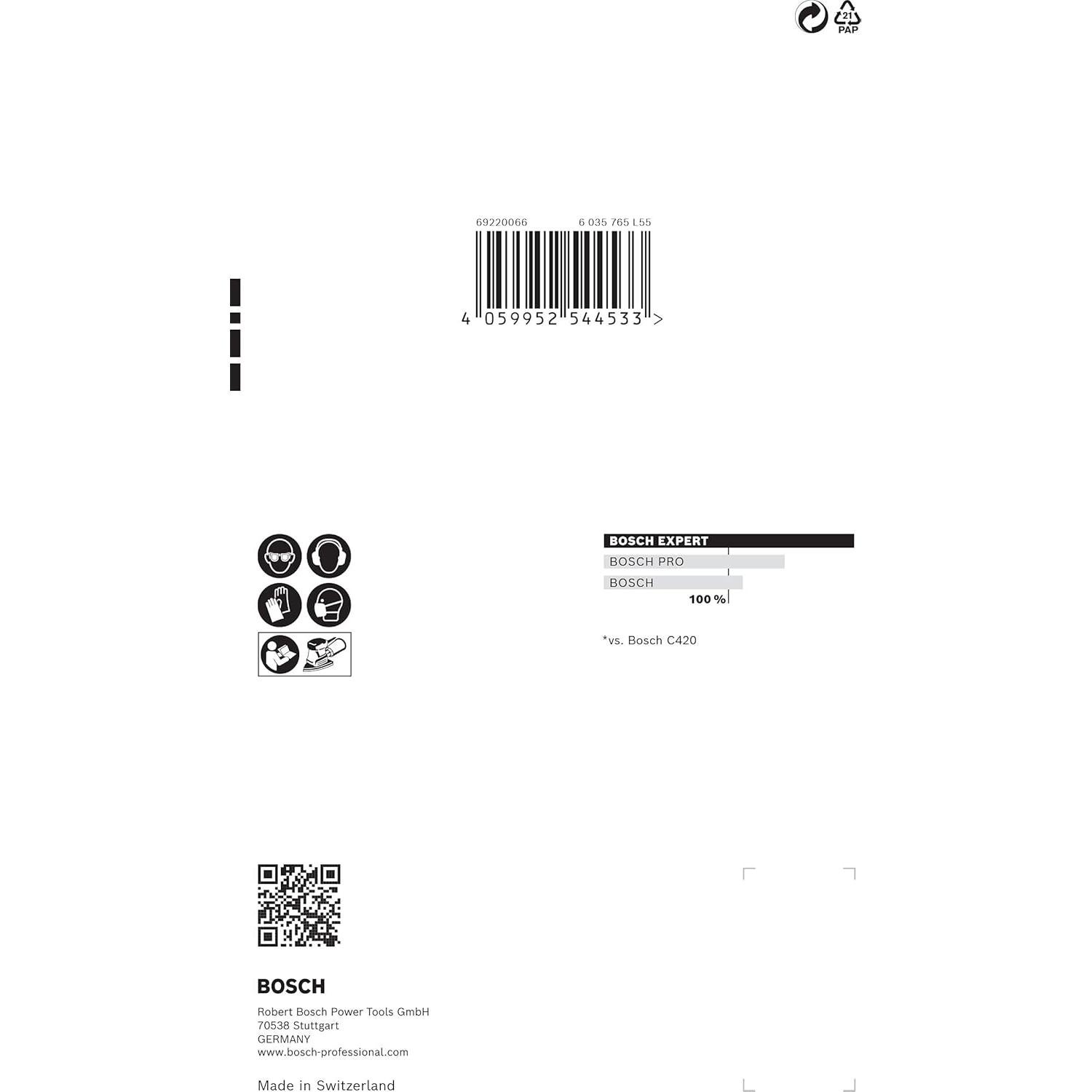 Papel de Lija Bosch Experto C470 Grano 60 10 Piezas 100x150 mm