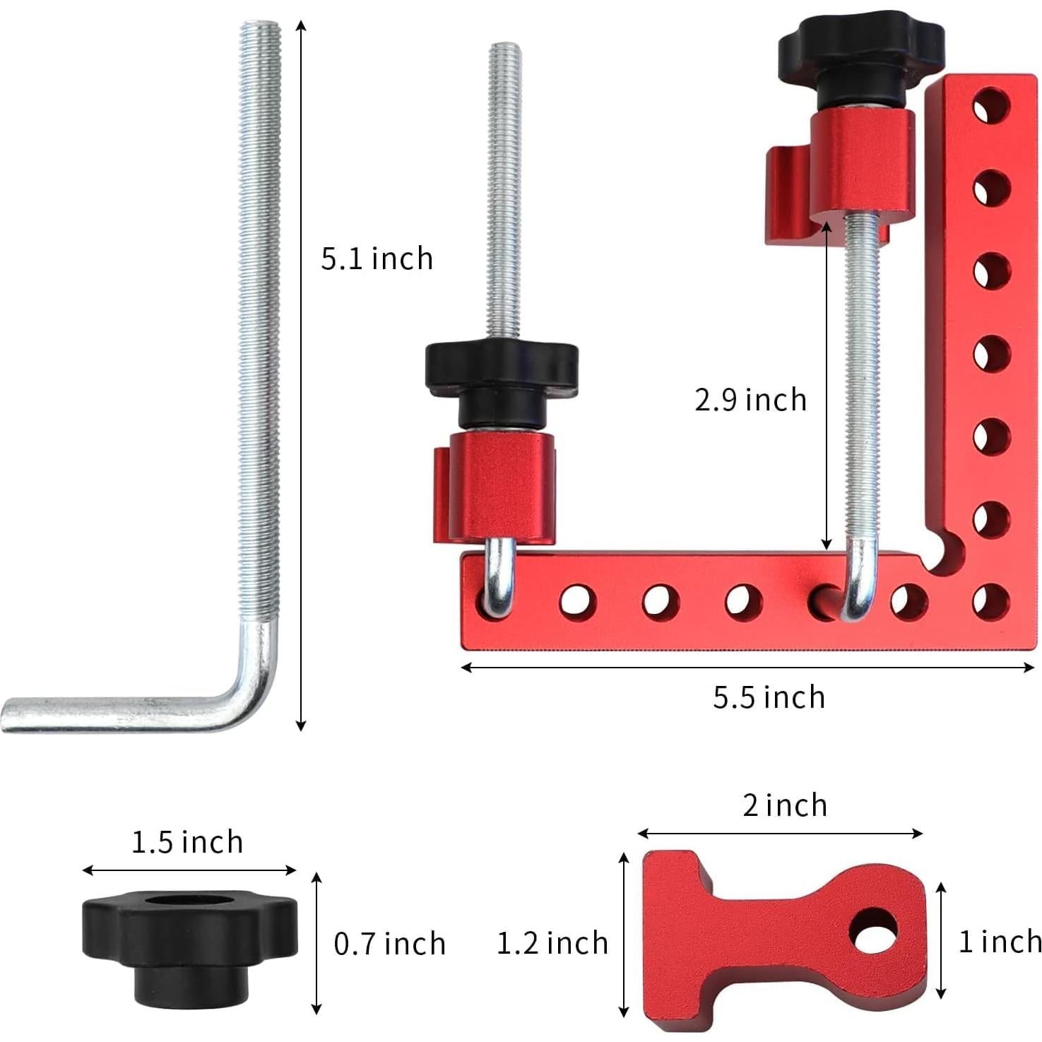Escuadra de Posicionamiento 90° ATOLS 14x14cm Aluminio 2 Pzas
