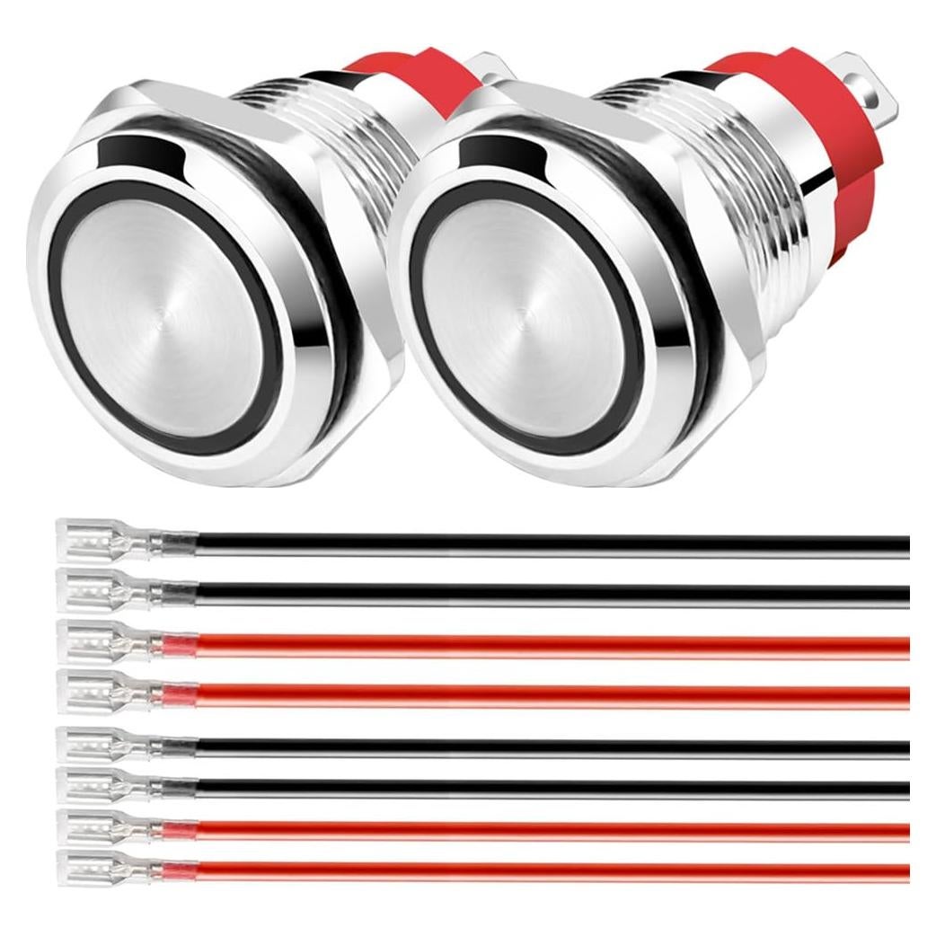 Interruptor Pulsador LED Azul Gebildet 16mm IP65 15A 110-230VAC