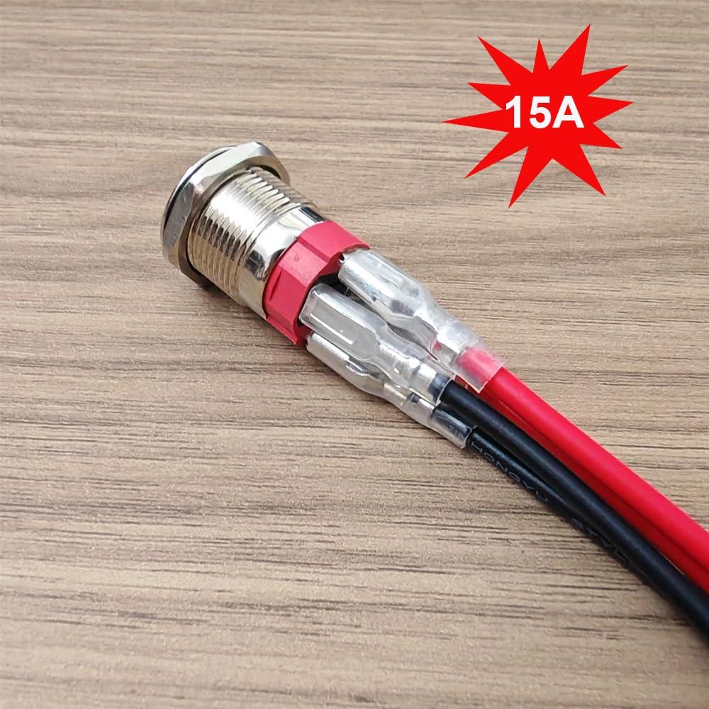 Interruptor Pulsador LED Azul Gebildet 16mm IP65 15A 110-230VAC