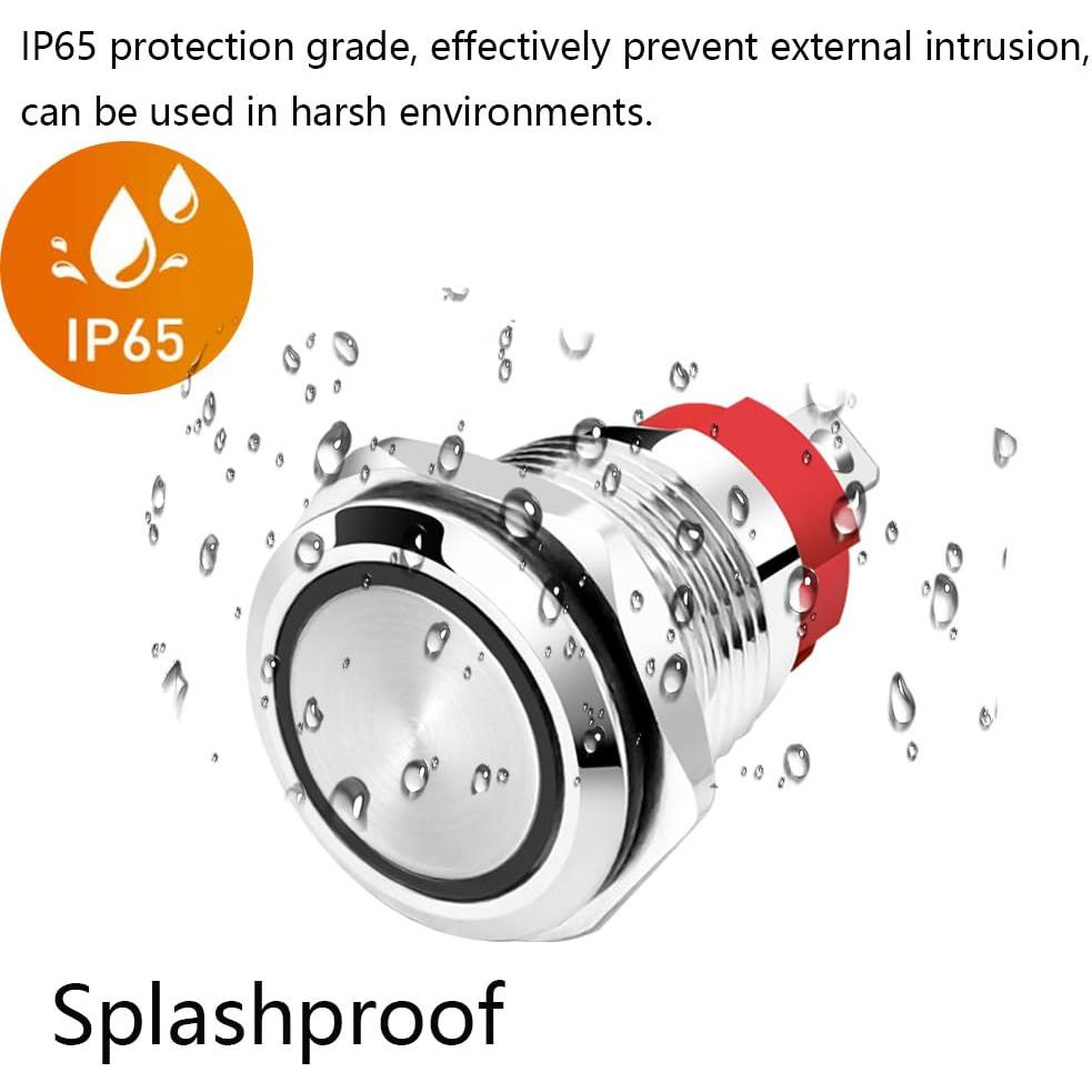 Interruptor Pulsador LED Azul Gebildet 16mm IP65 15A 110-230VAC