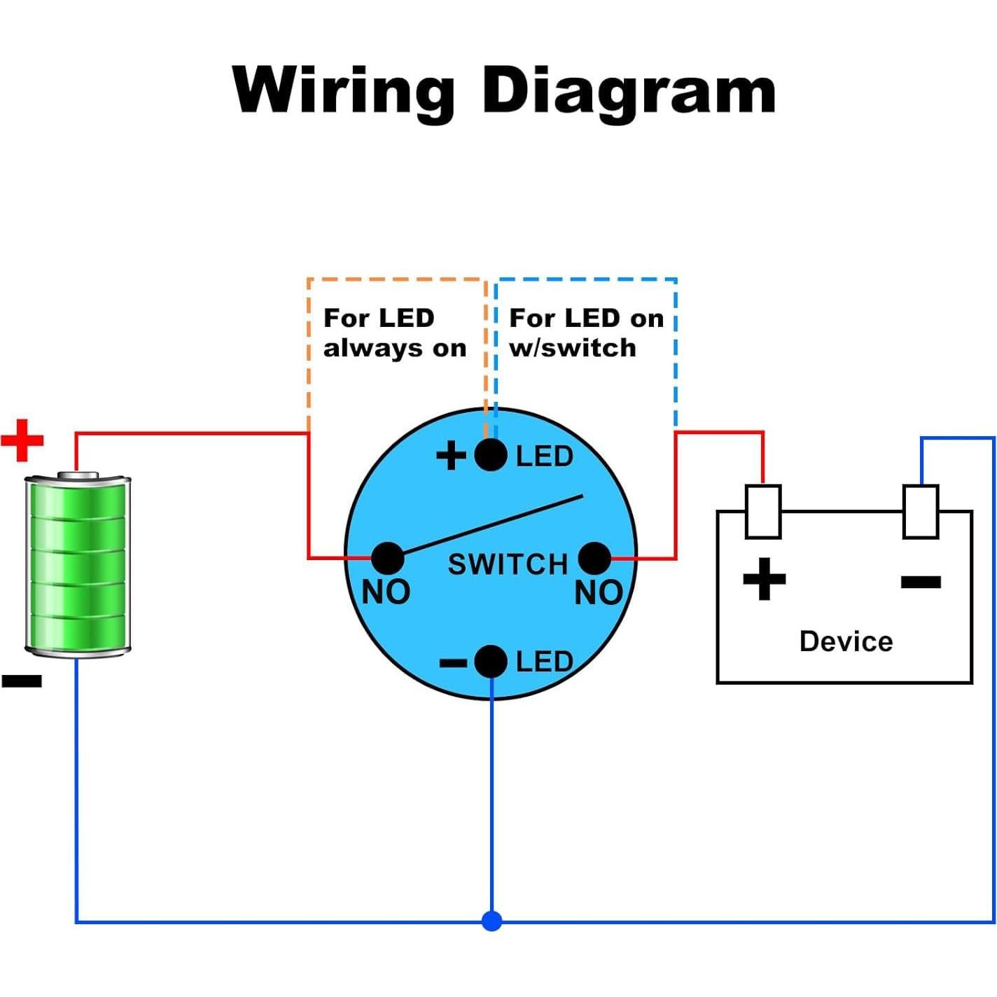 Interruptor Pulsador LED Azul Gebildet 16mm IP65 15A 110-230VAC