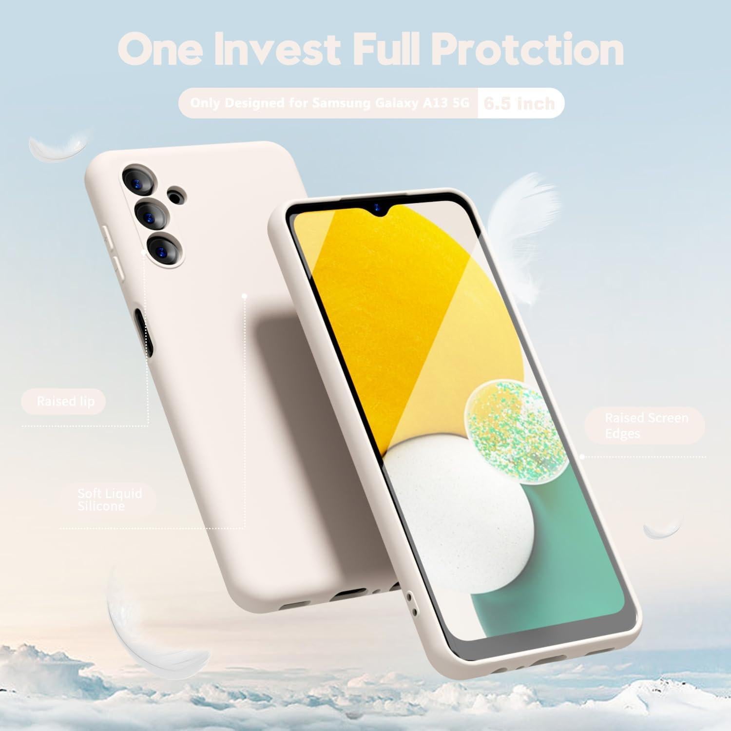 Funda de Silicona Oakxco para Samsung Galaxy A13 5G Beige