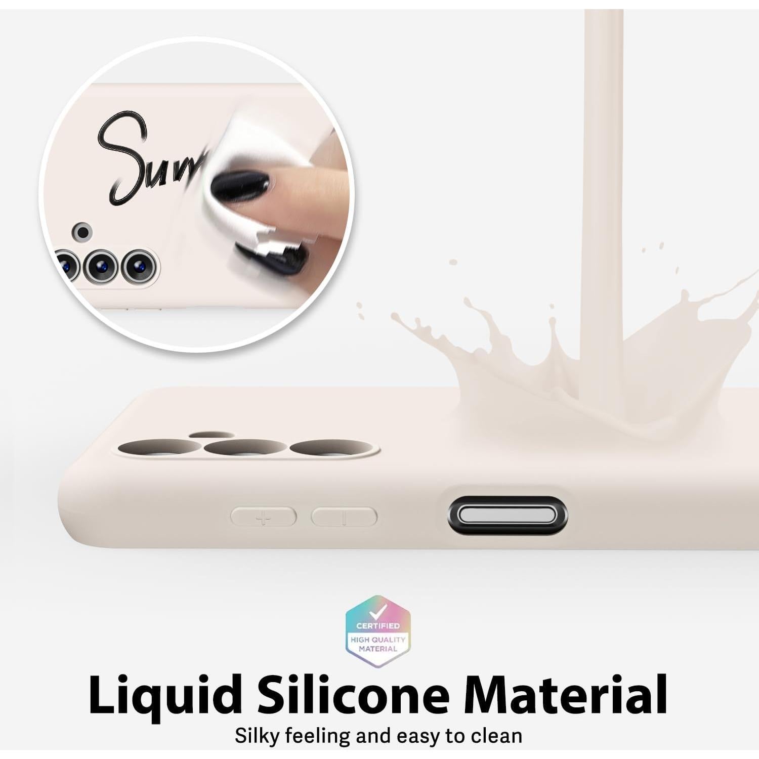 Funda de Silicona Oakxco para Samsung Galaxy A13 5G Beige