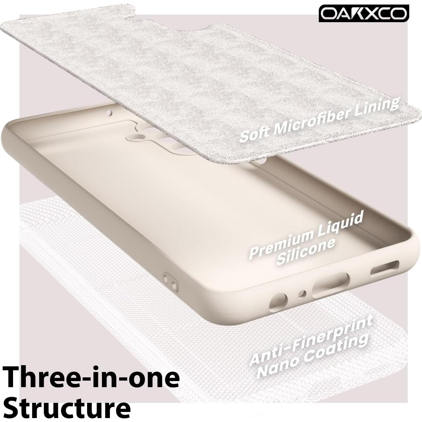 Funda de Silicona Oakxco para Samsung Galaxy A13 5G Beige