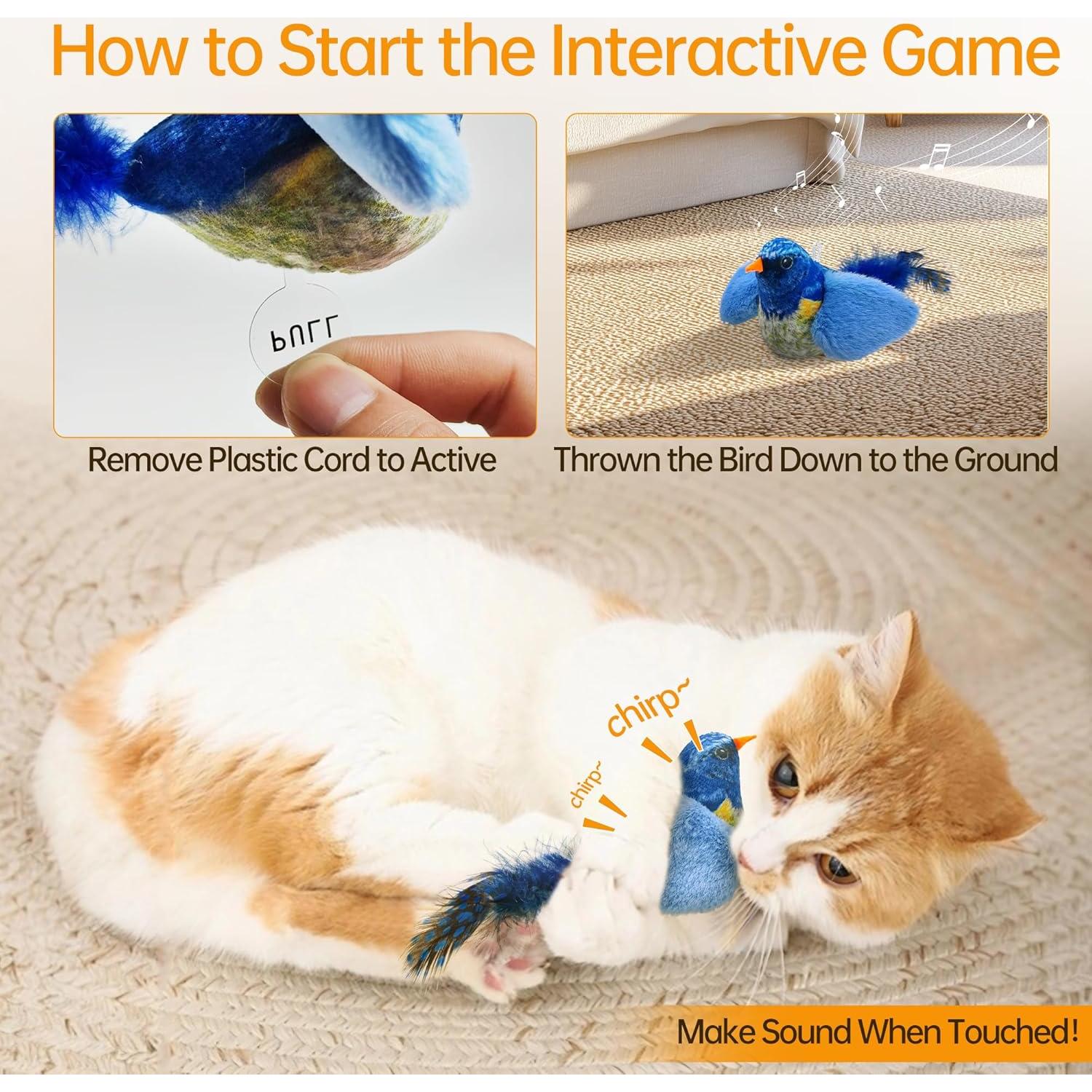 Juguete Interactivo para Gatos Wagcraze Pájaro Sonido Realista