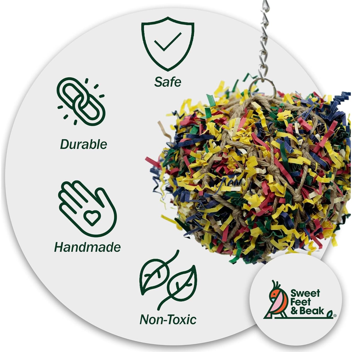 Bola de Desgarro para Aves Sweet Feet 3" - Juguete Forrajeo