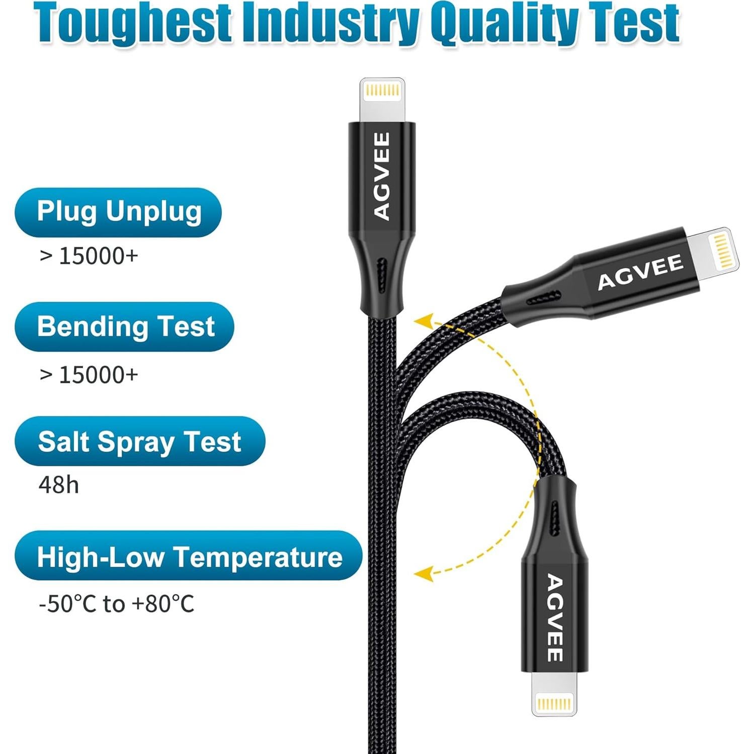 Adaptador Lightning a USB AGVEE 10.16 cm Negro OTG