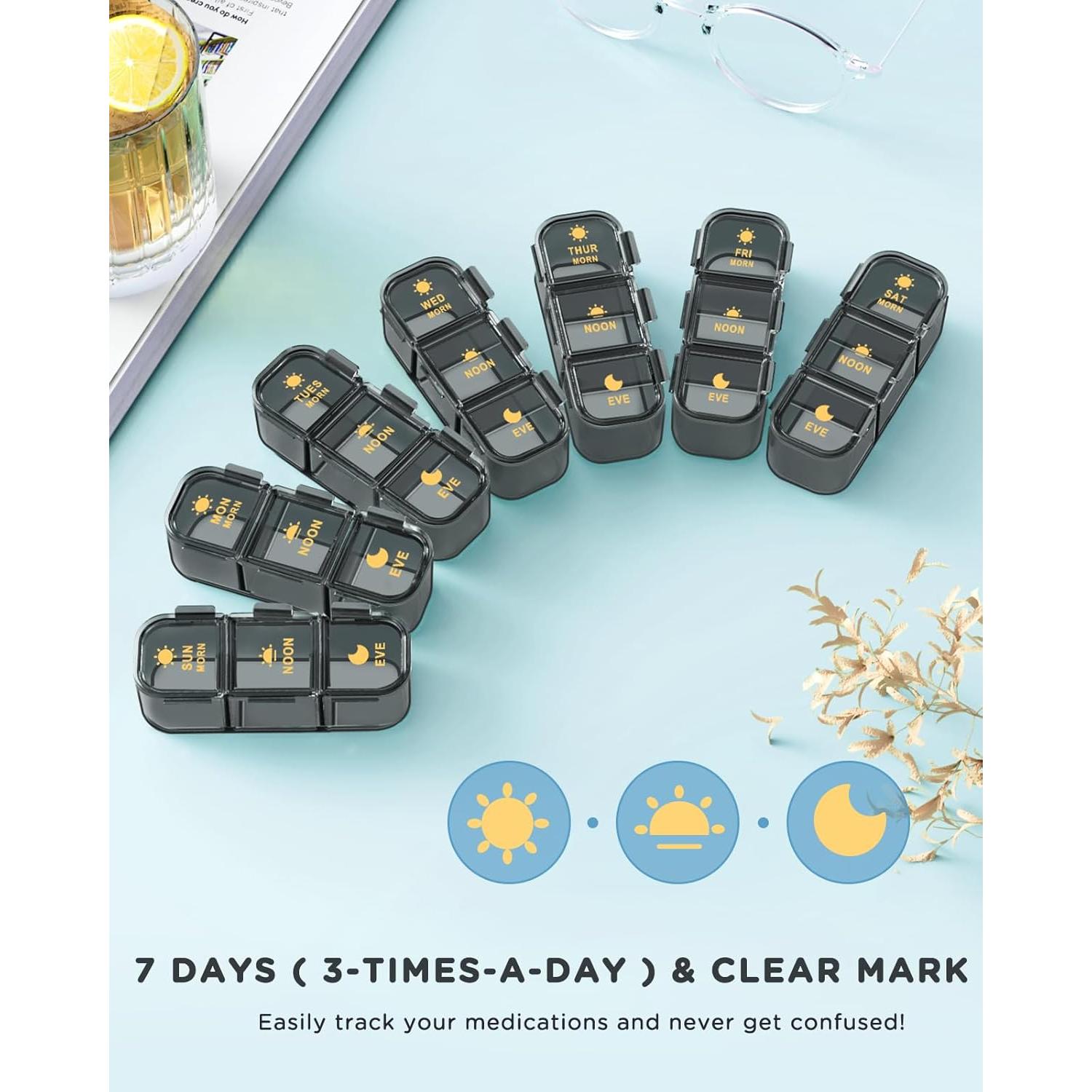 Organizador de Pastillas Semanal Acedada 3 Veces al Día - 7 Días