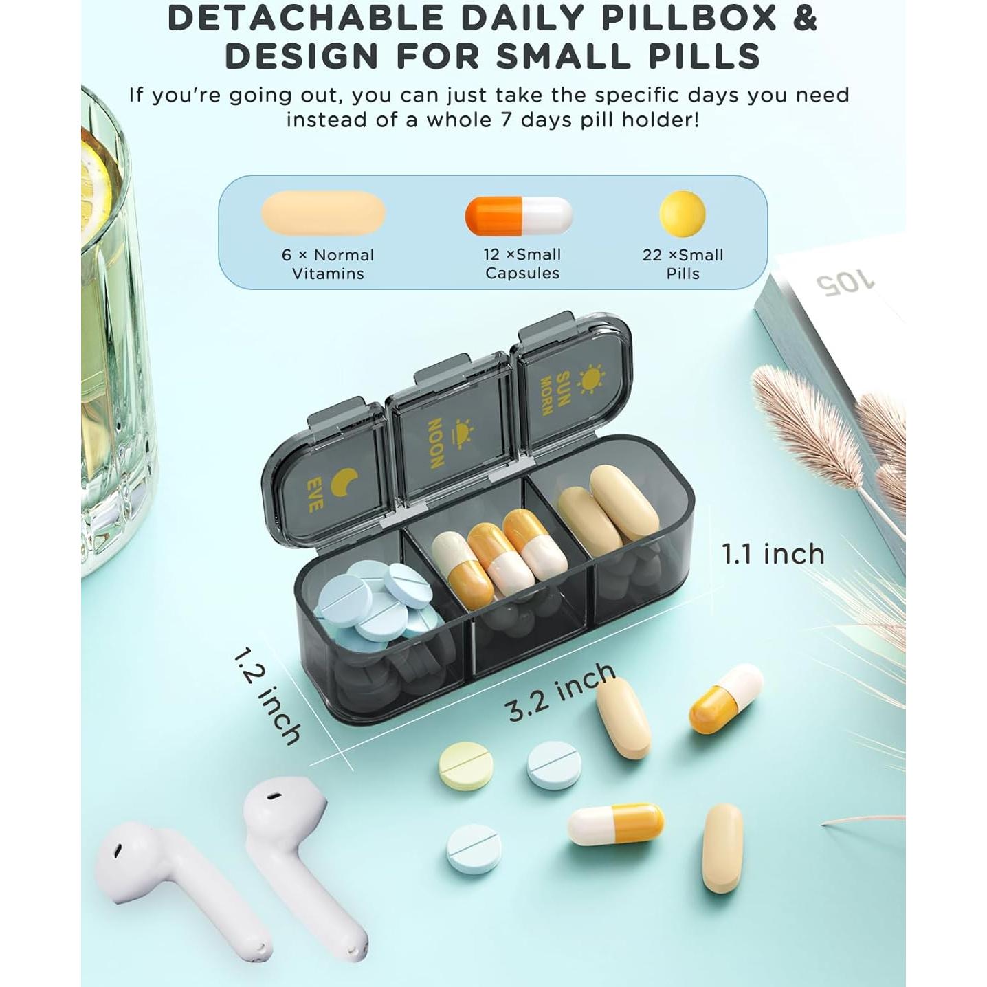 Organizador de Pastillas Semanal Acedada 3 Veces al Día - 7 Días