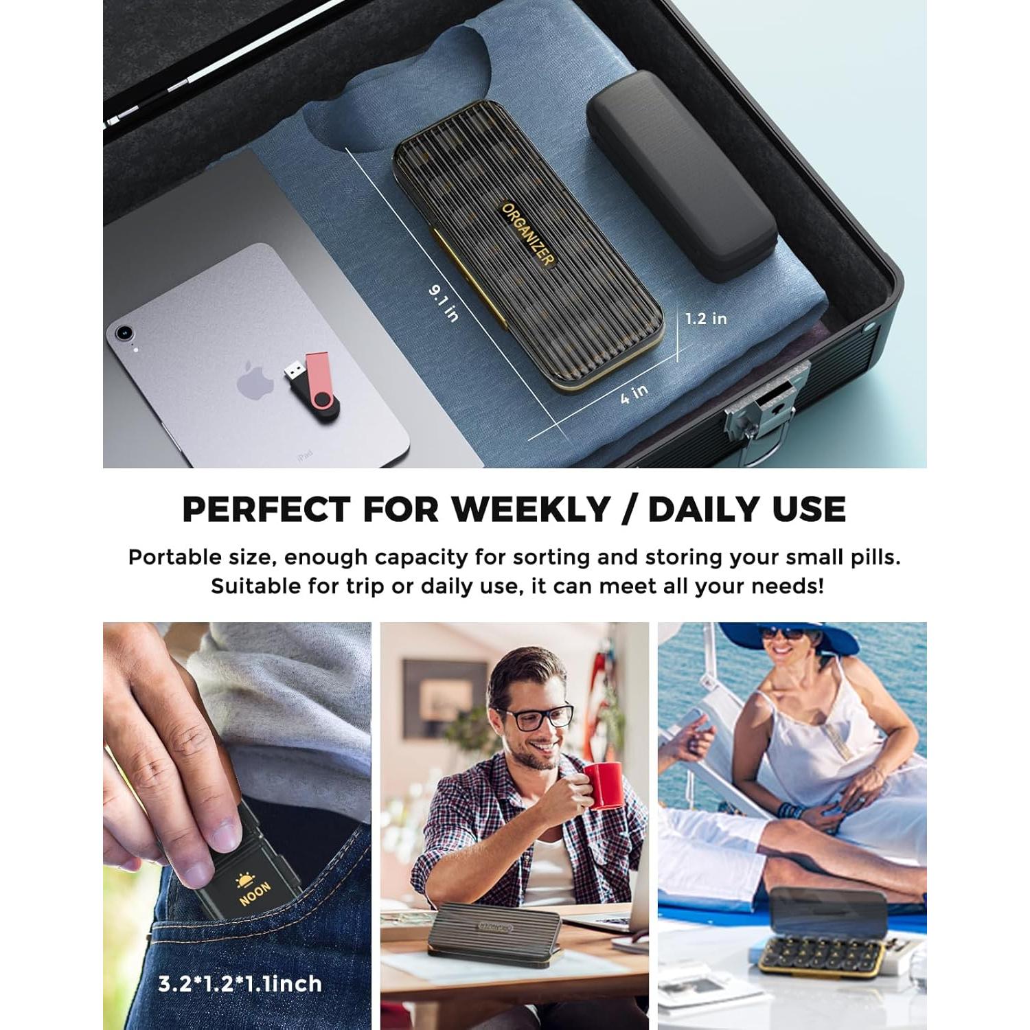 Organizador de Pastillas Semanal Acedada 3 Veces al Día - 7 Días