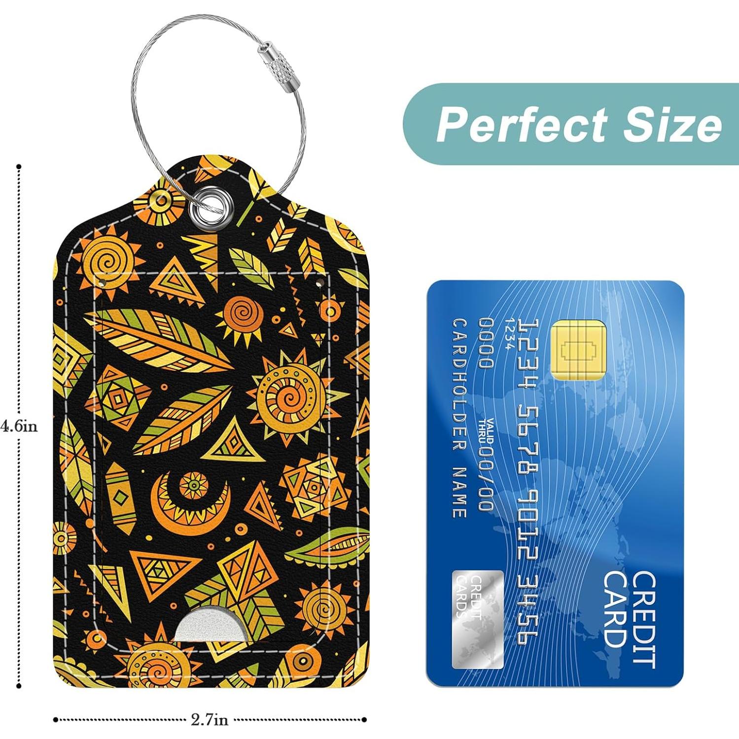 Etiquetas de Equipaje Rimilak 3 Pcs Cuero PU Datura Abstracta