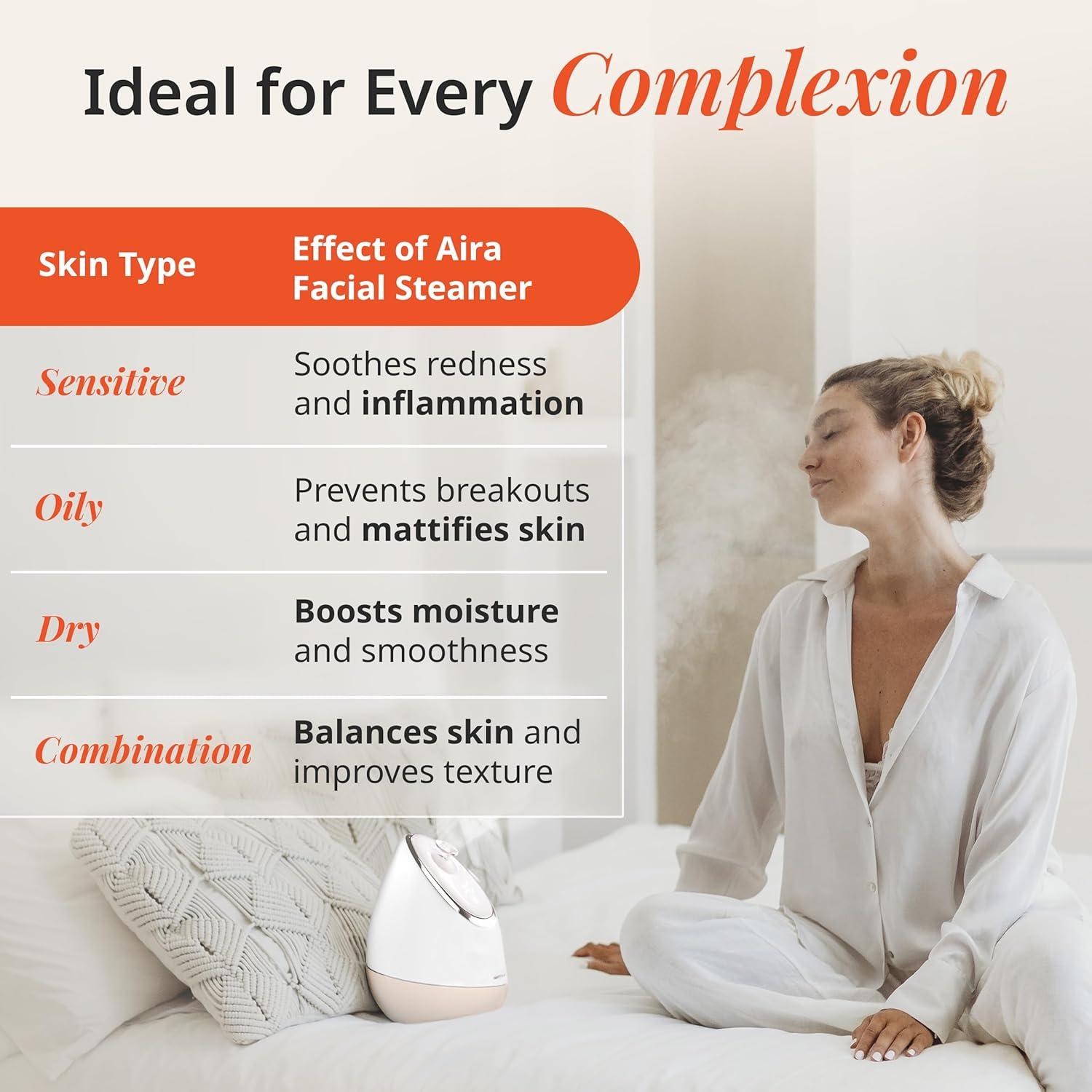 Vaporizador Facial Iónico Vanity Planet Aira Beige - Limpiador de Poros