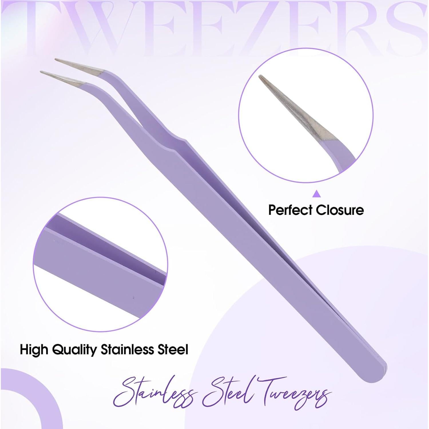 Pinzas Profesionales para Pestañas WENDY LASHES Moradas