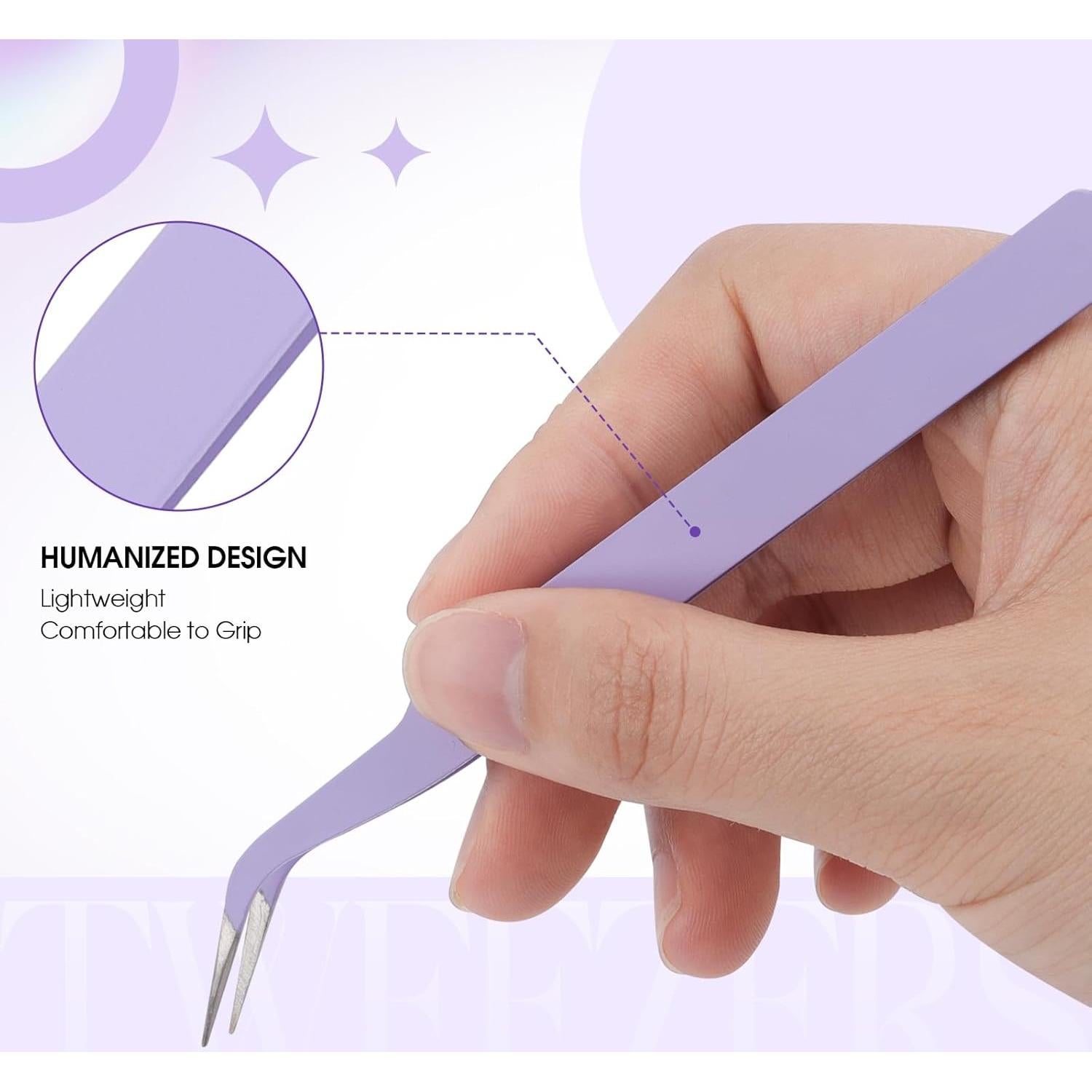 Pinzas Profesionales para Pestañas WENDY LASHES Moradas