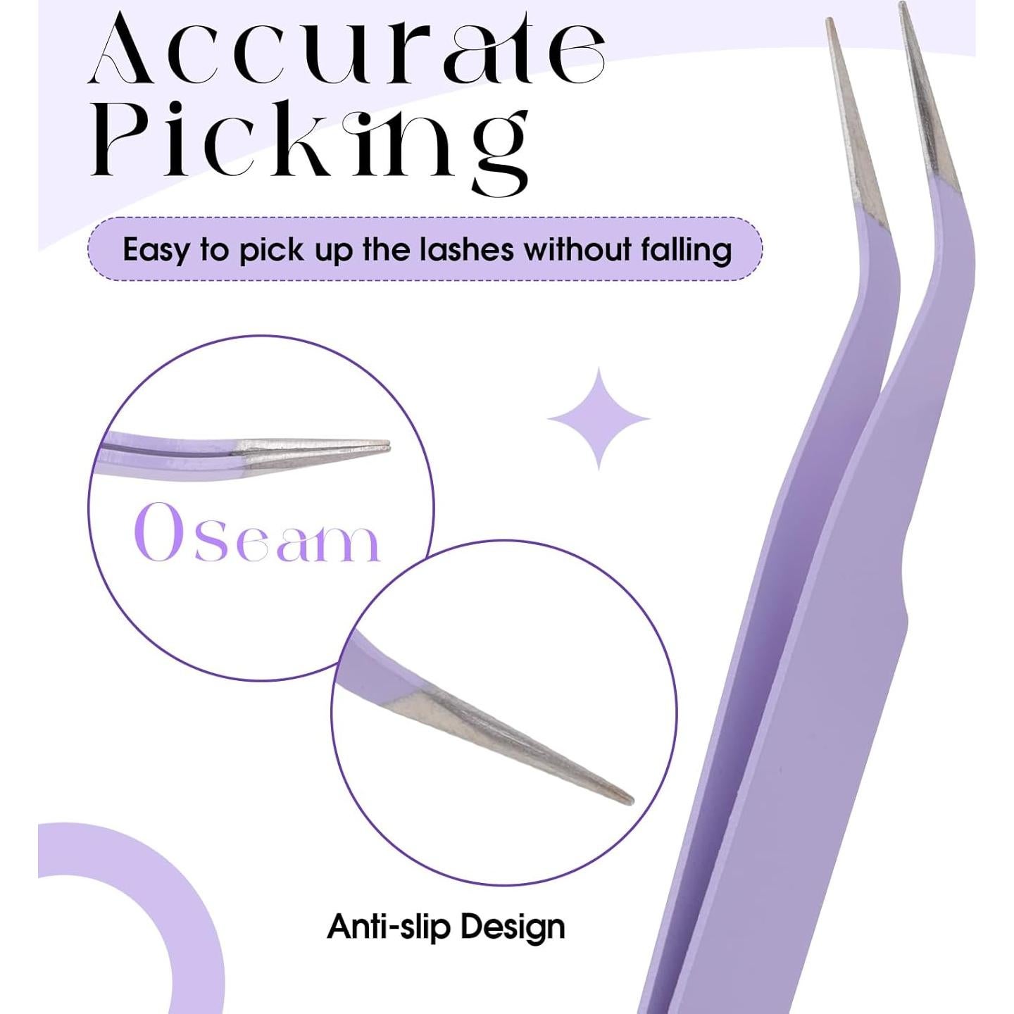 Pinzas Profesionales para Pestañas WENDY LASHES Moradas