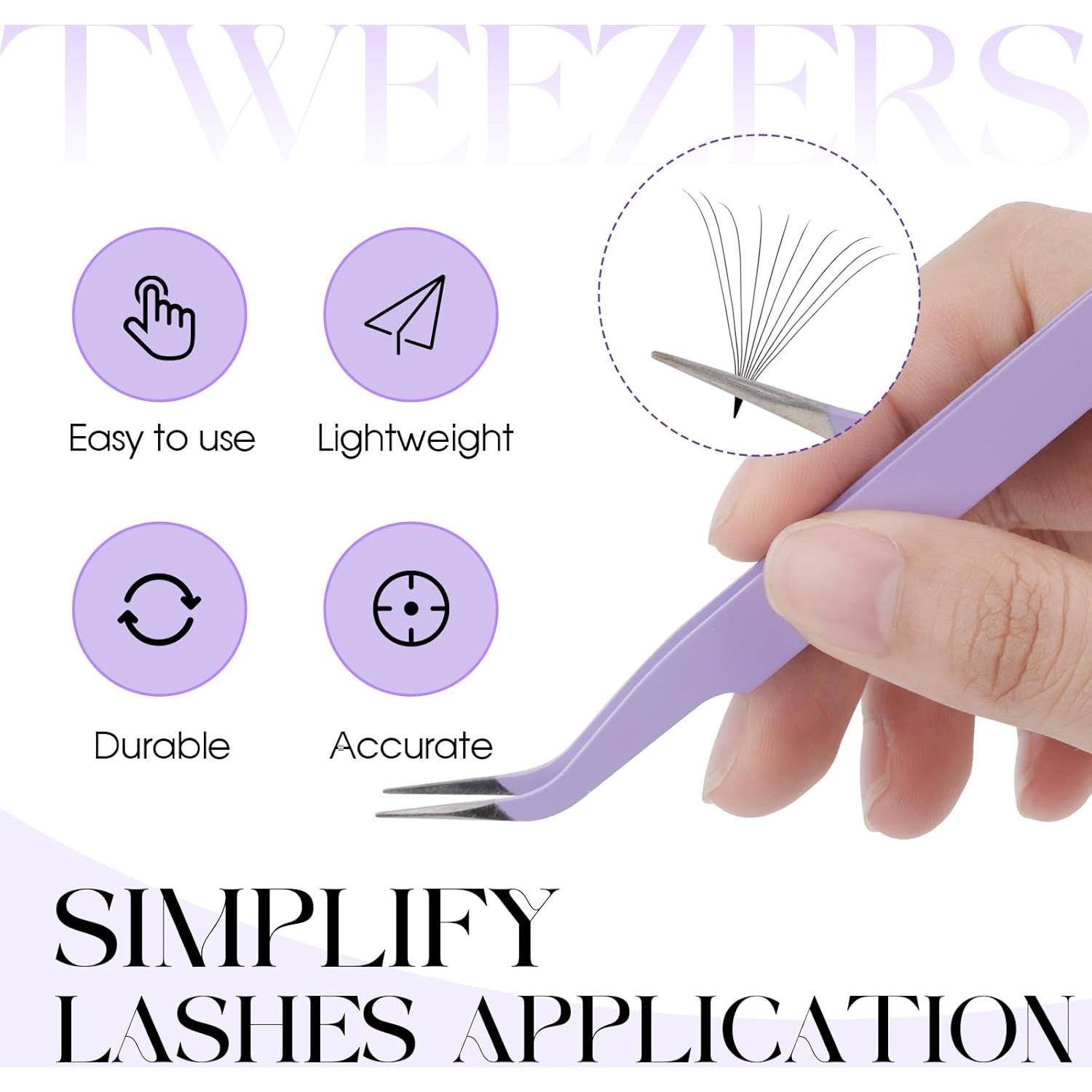 Pinzas Profesionales para Pestañas WENDY LASHES Moradas