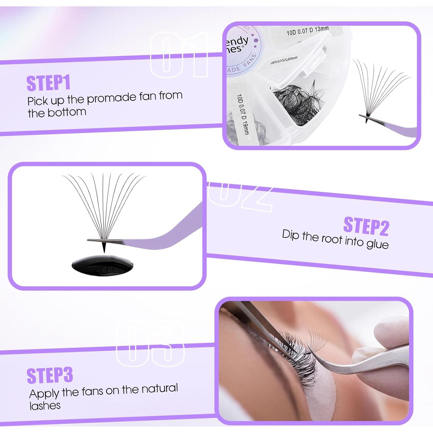 Pinzas Profesionales para Pestañas WENDY LASHES Moradas