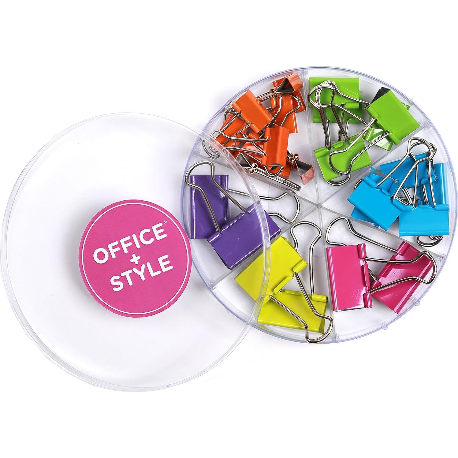 Clips de carpeta de colores Office Style 26 piezas variados