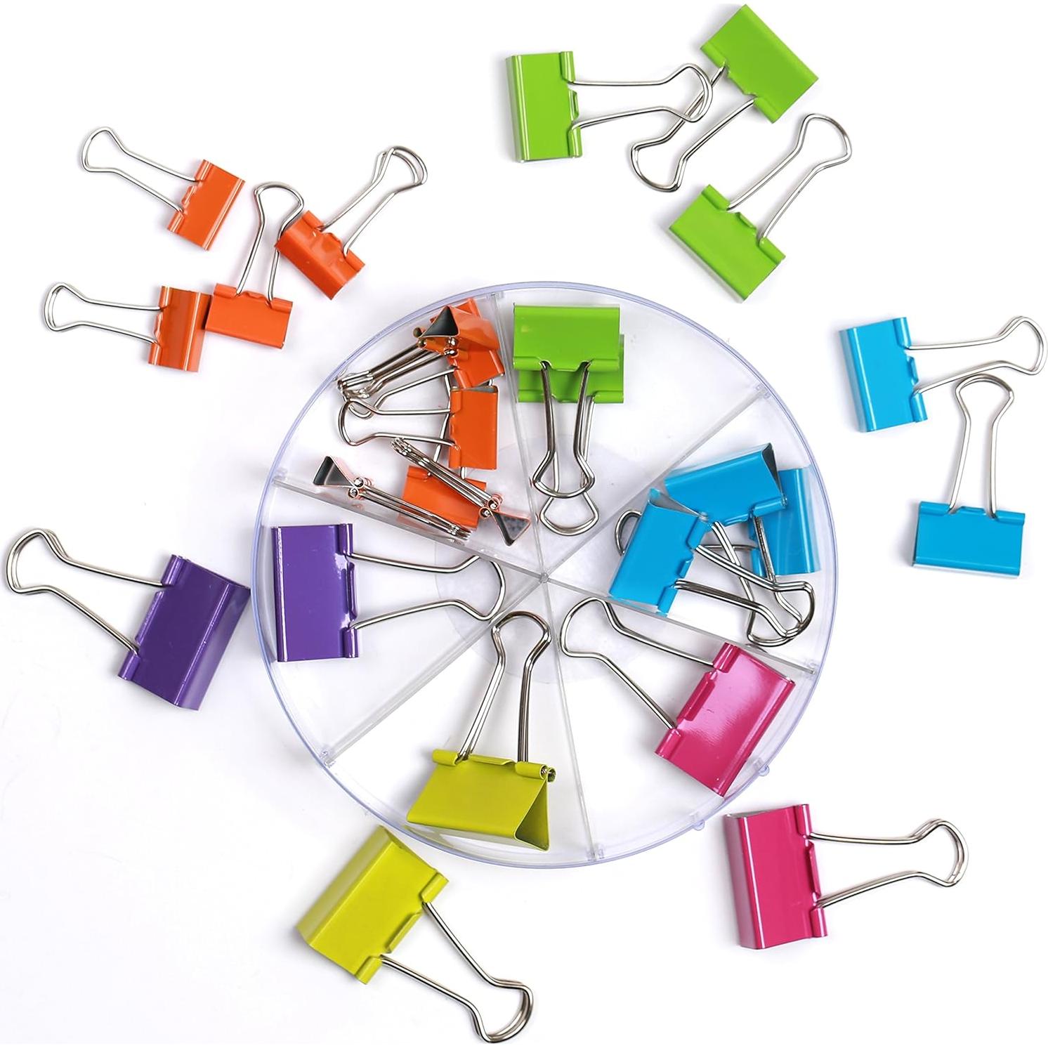 Clips de carpeta de colores Office Style 26 piezas variados