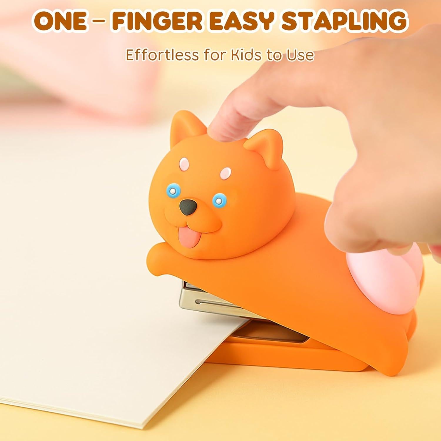 Grapadora de Silicona Honagu Anaranjada para Oficina y Estudiantes