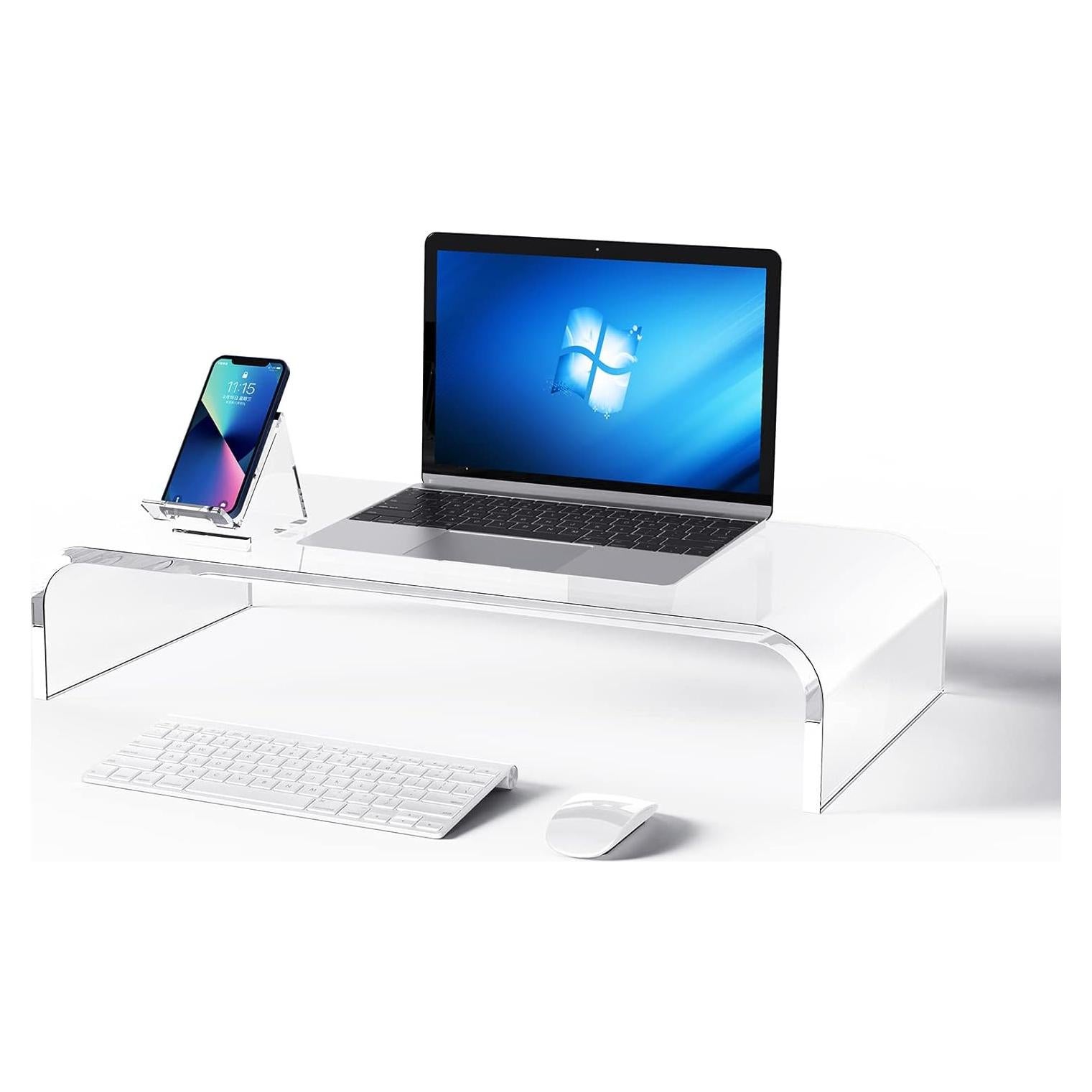 Soporte de Monitor Acrílico KMANDLU 40.64x22.86 cm Ergonómico