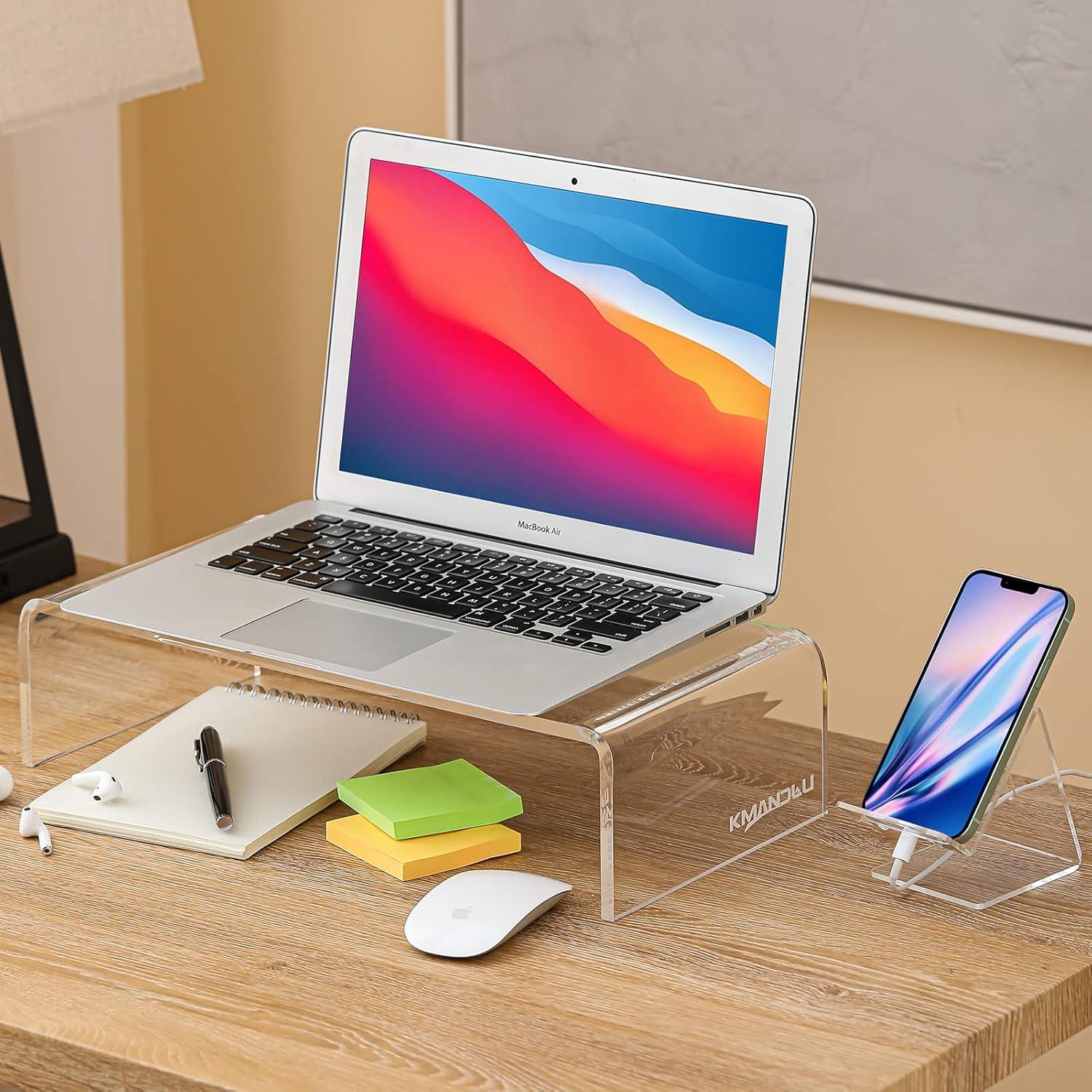 Soporte de Monitor Acrílico KMANDLU 40.64x22.86 cm Ergonómico