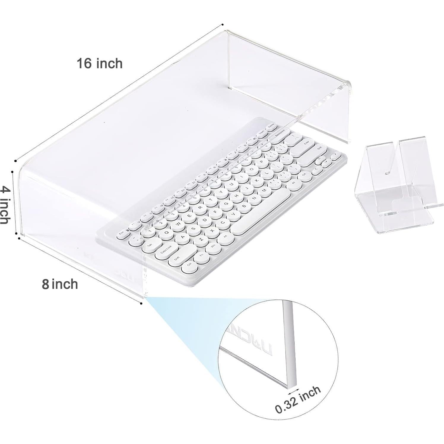 Soporte de Monitor Acrílico KMANDLU 40.64x22.86 cm Ergonómico